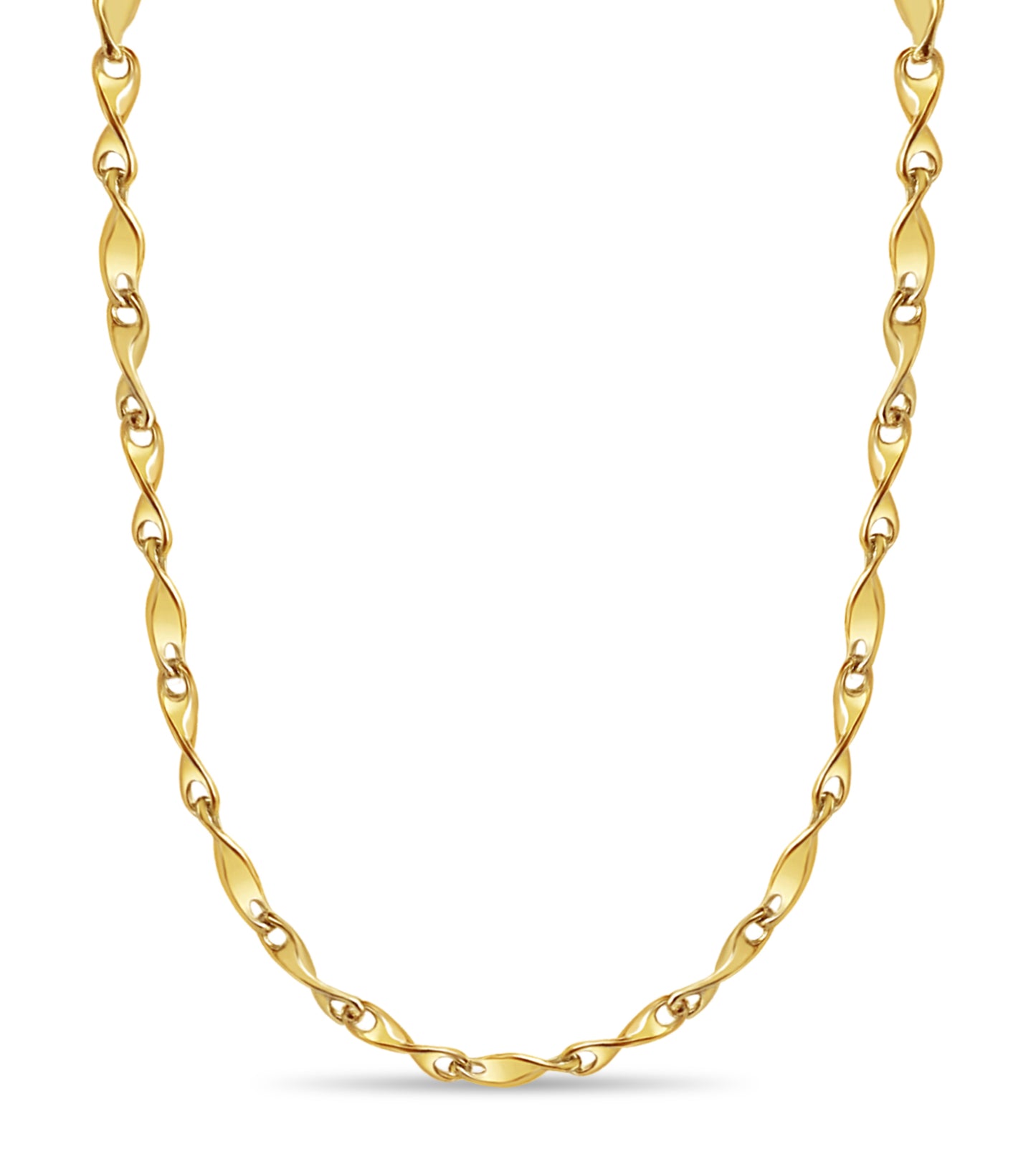 Handmade Solid Gold Twist Necklace , 4mm