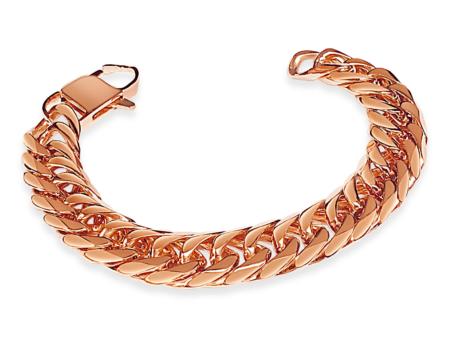 Handmade Solid Gold Curb Bracelet , 16mm