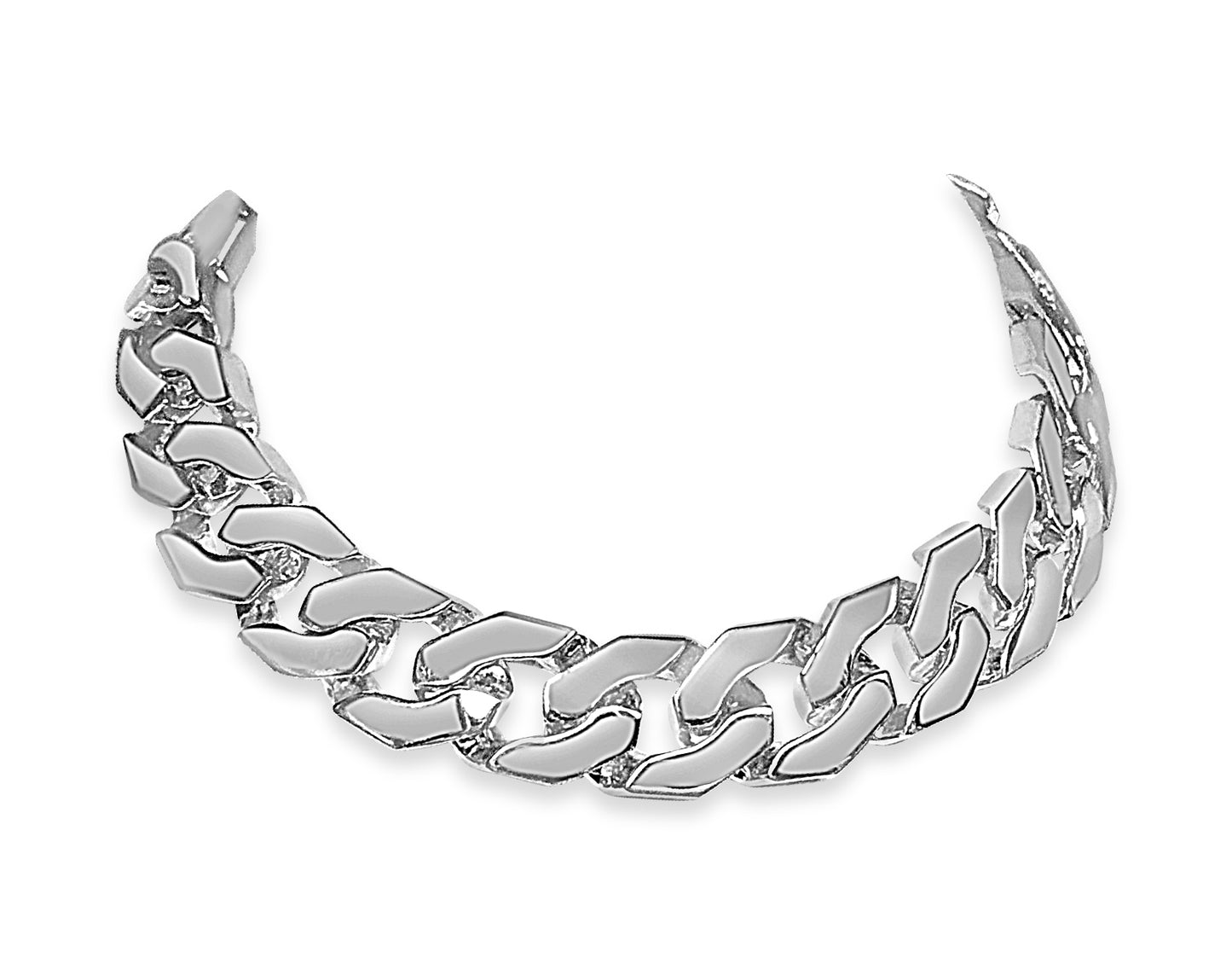 Handmade Solid Gold Curb Bracelet , 15mm