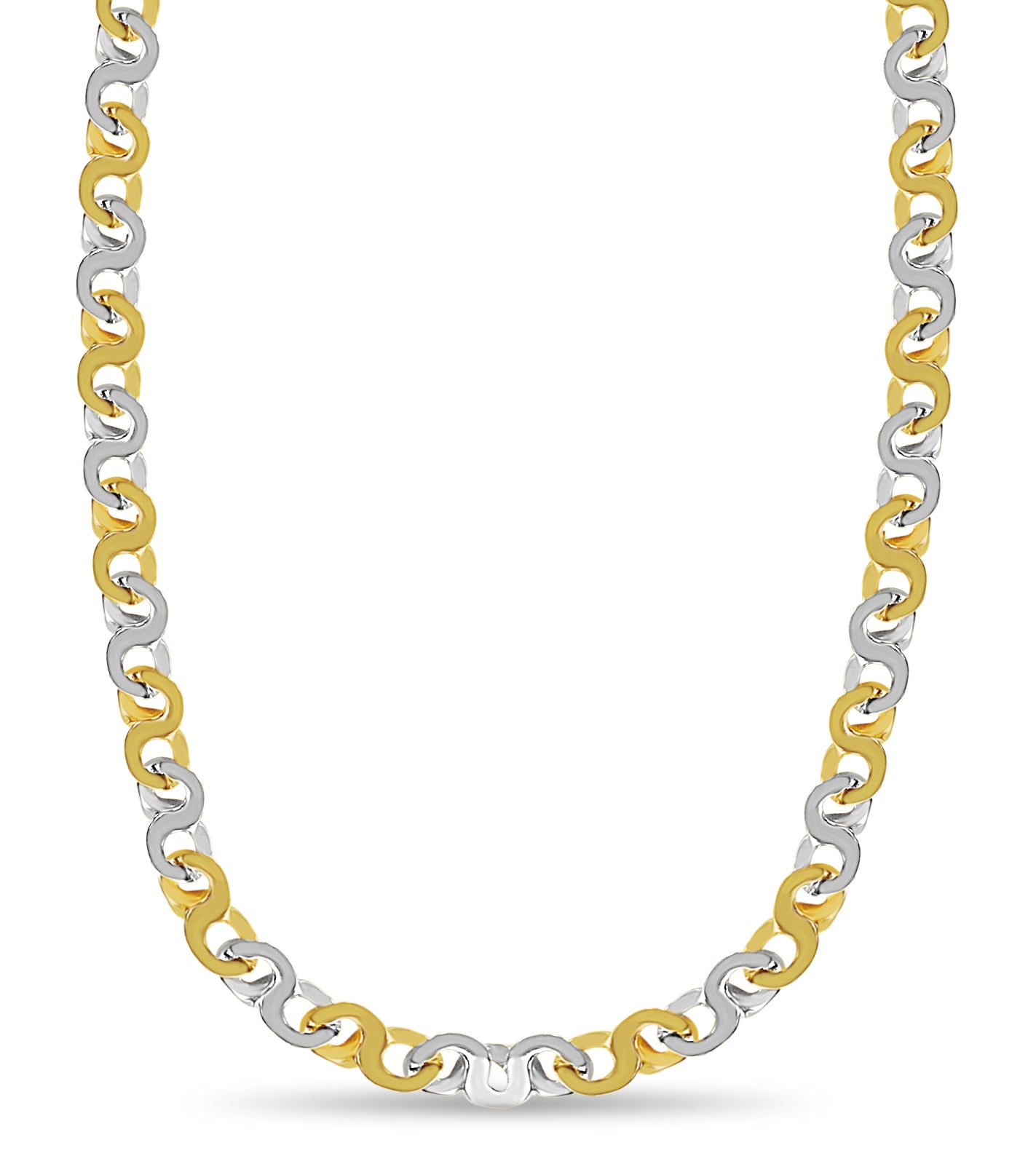 Handmade Solid Gold Flat Necklace , 12mm