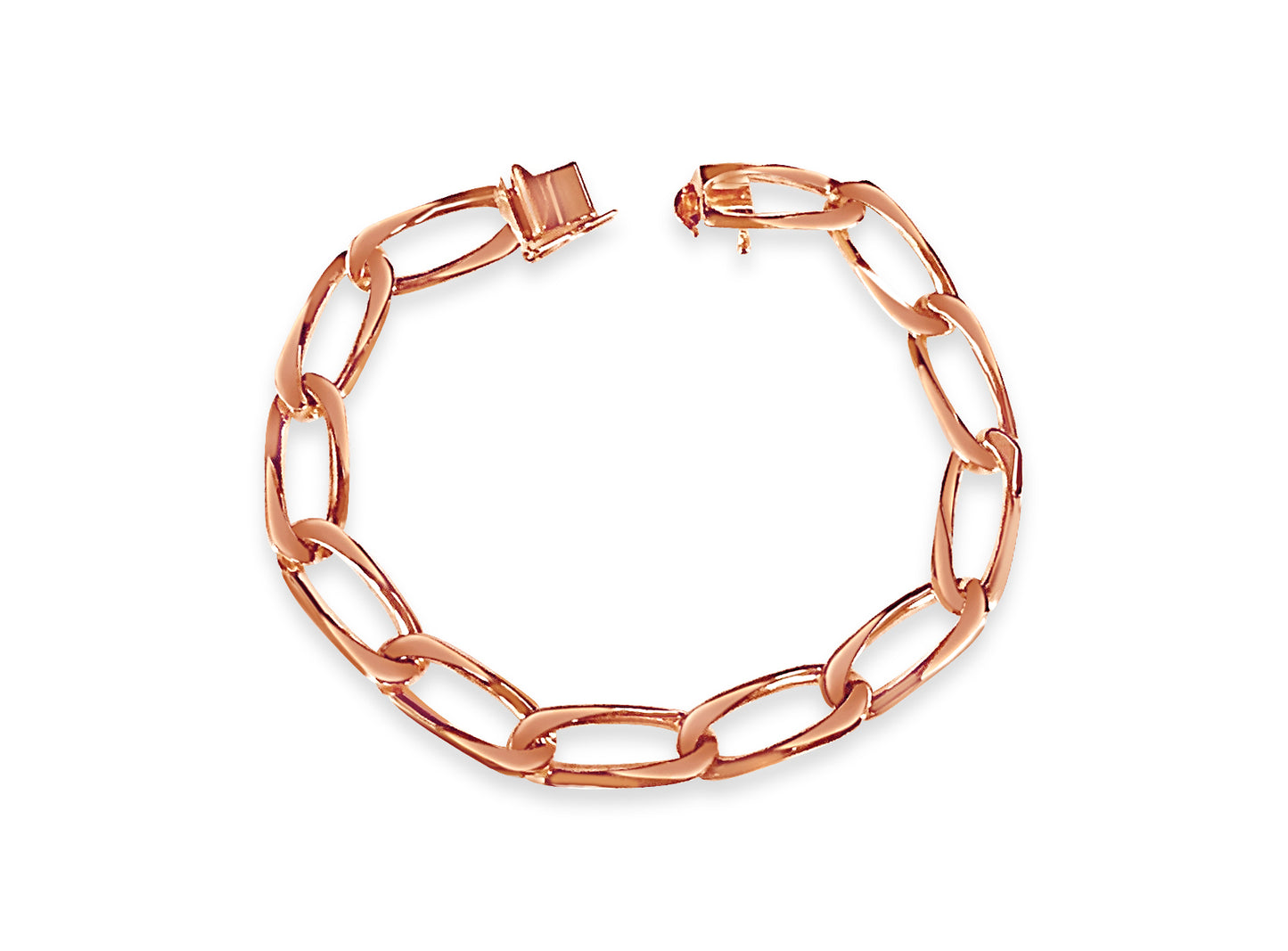Handmade Solid Gold Flat Bracelet , 9mm