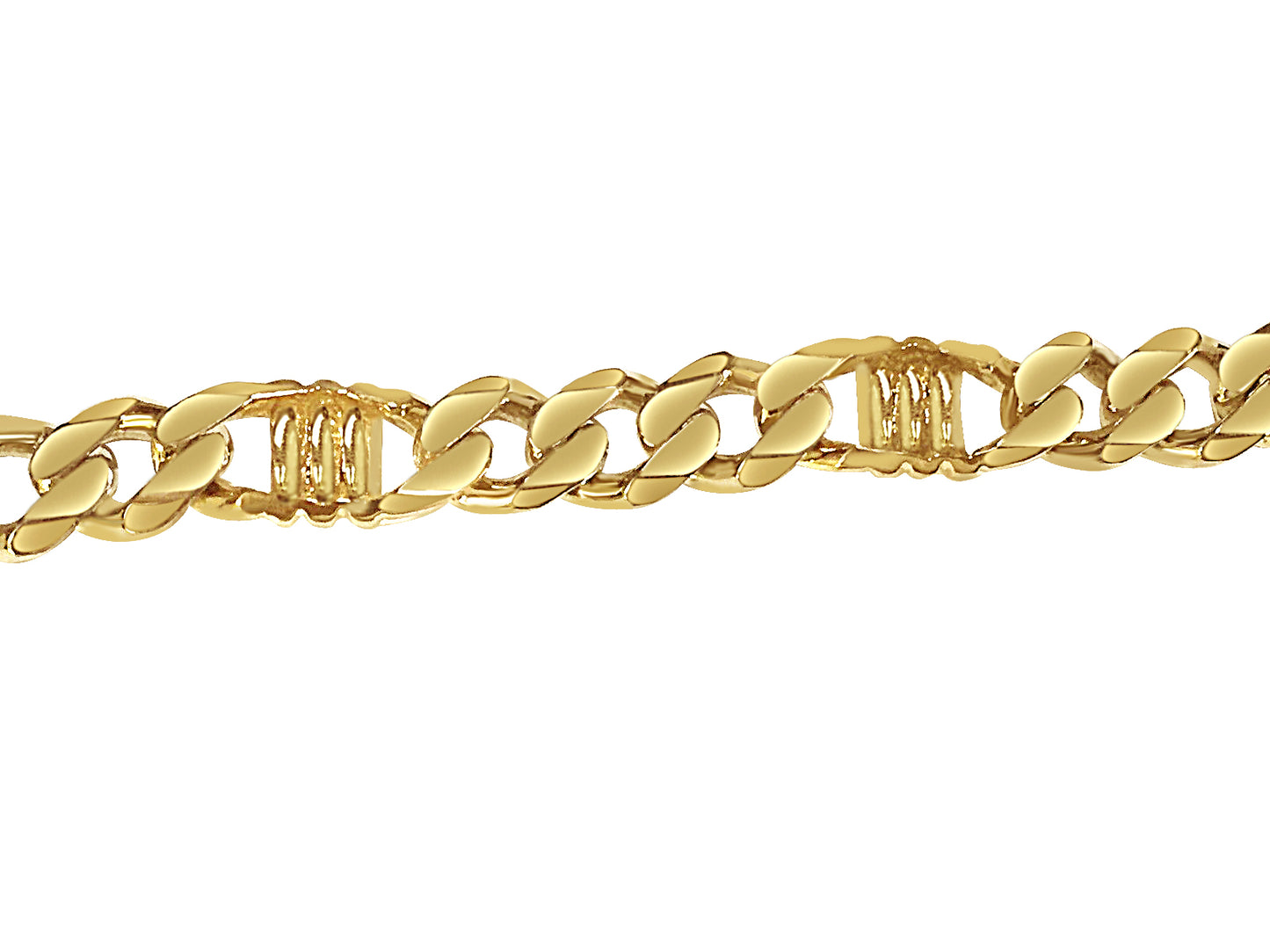 Handmade Solid Gold Curb & Bar Bracelet , 11mm