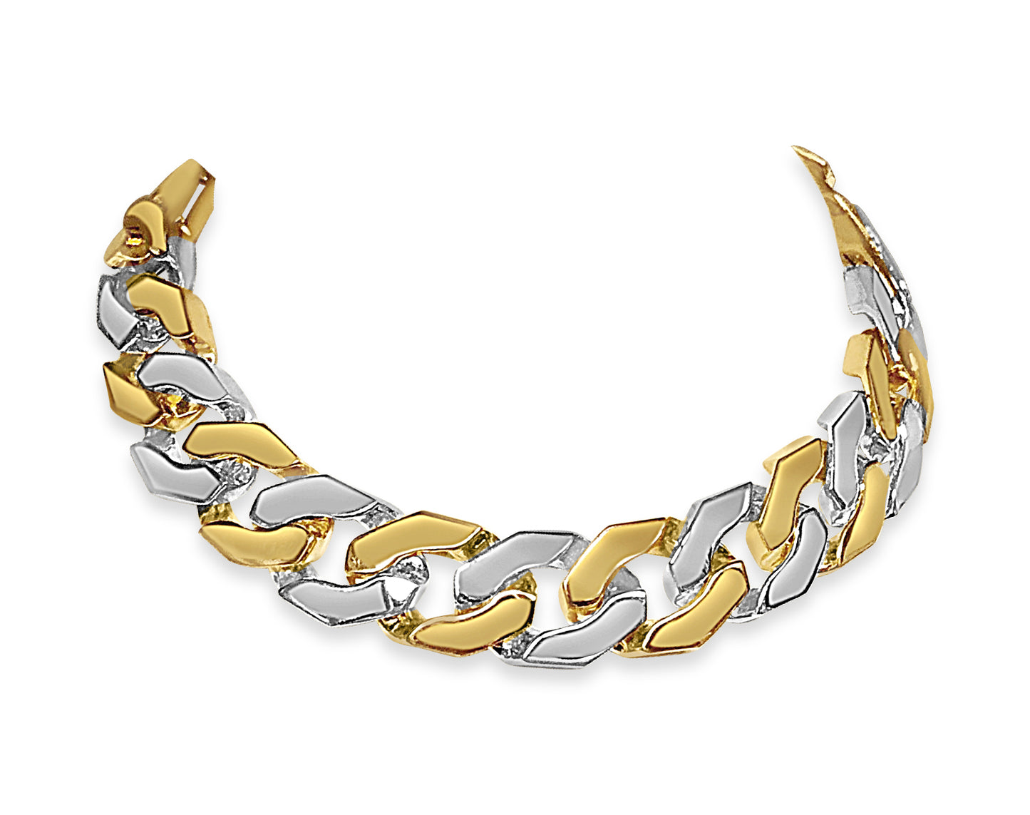 Handmade Solid Gold Curb Bracelet , 15mm