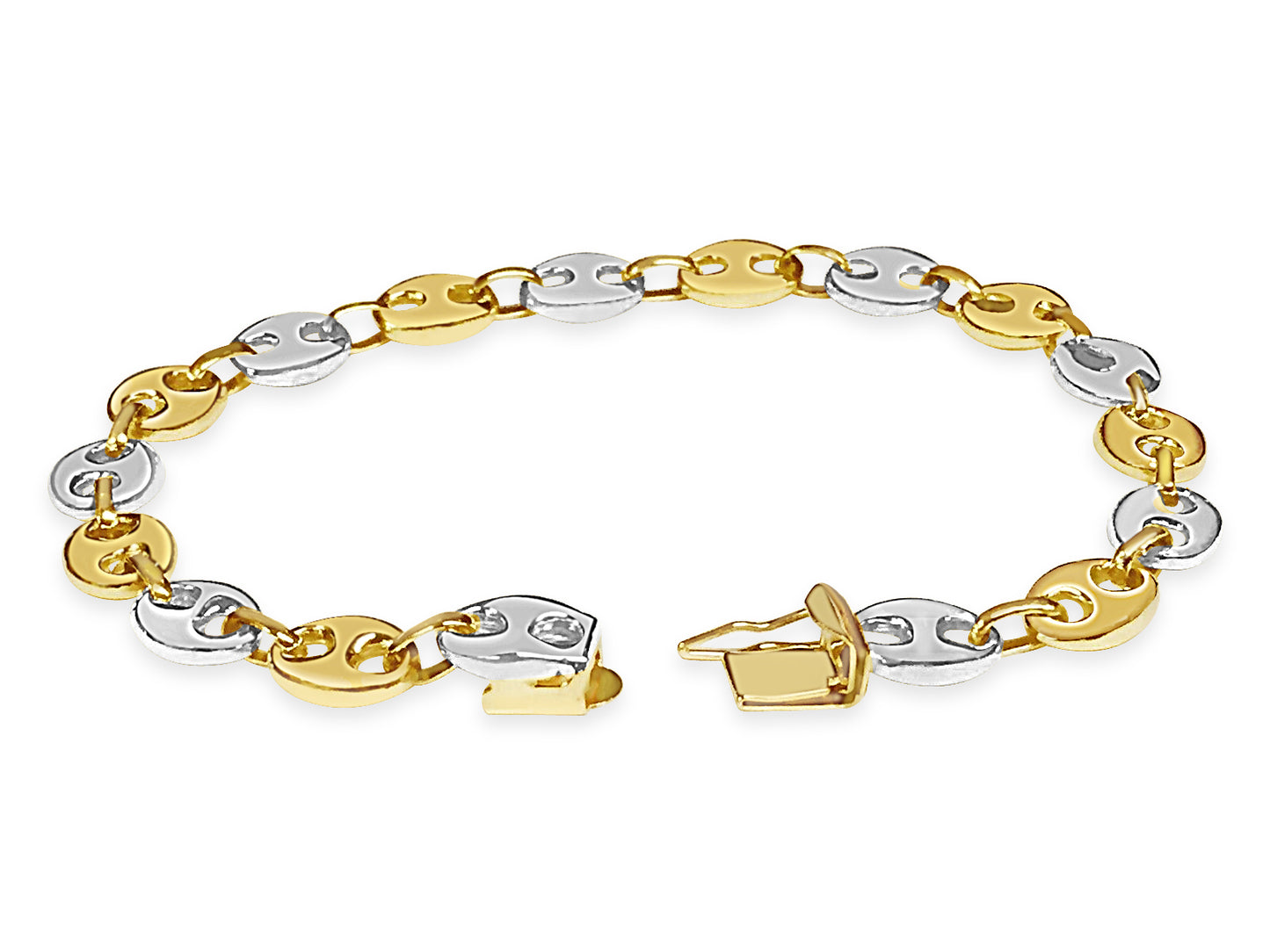 Handmade Solid Gold Mariner Bracelet , 7mm