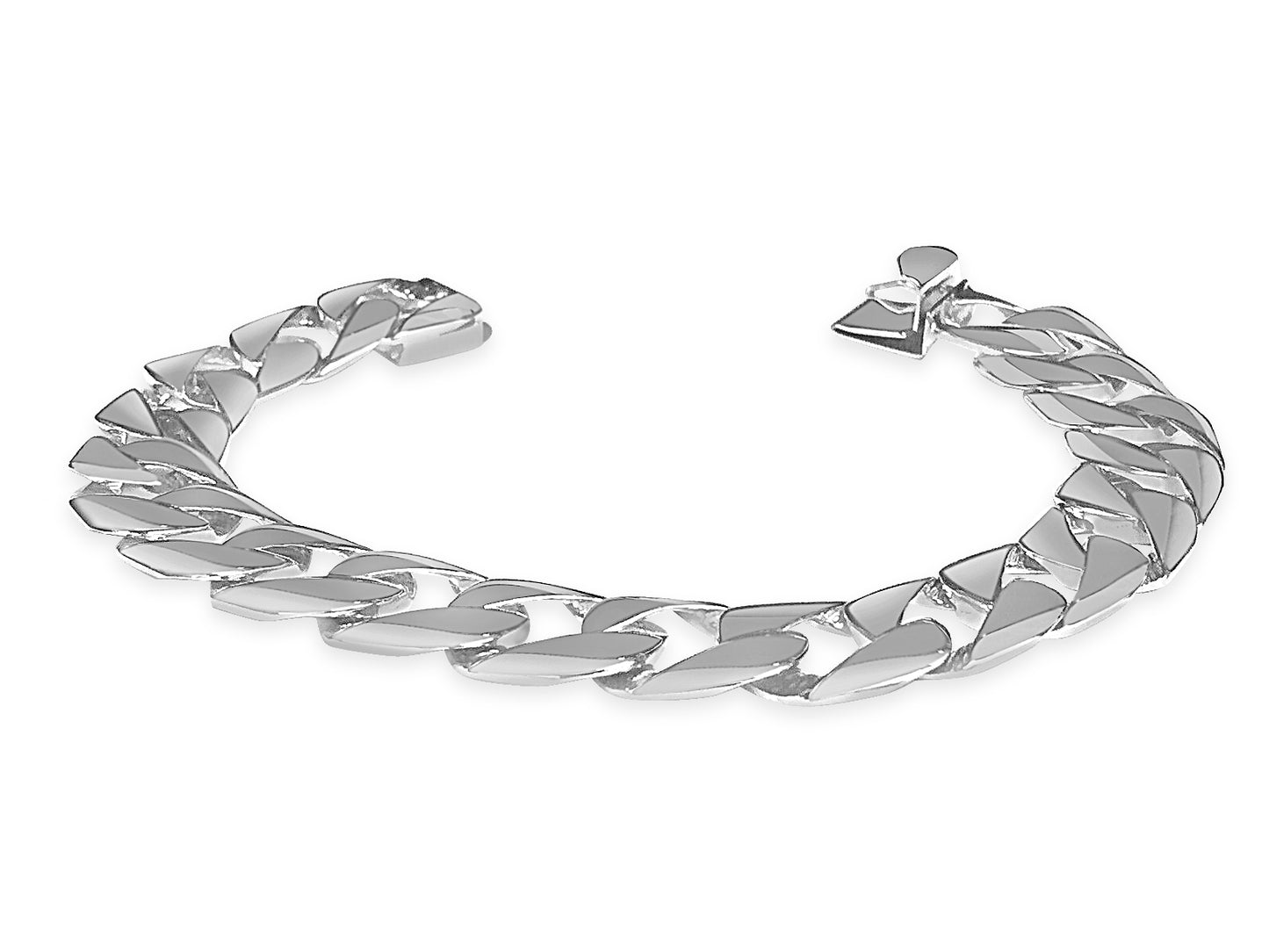 Handmade Solid Gold Curb Bracelet , 13mm