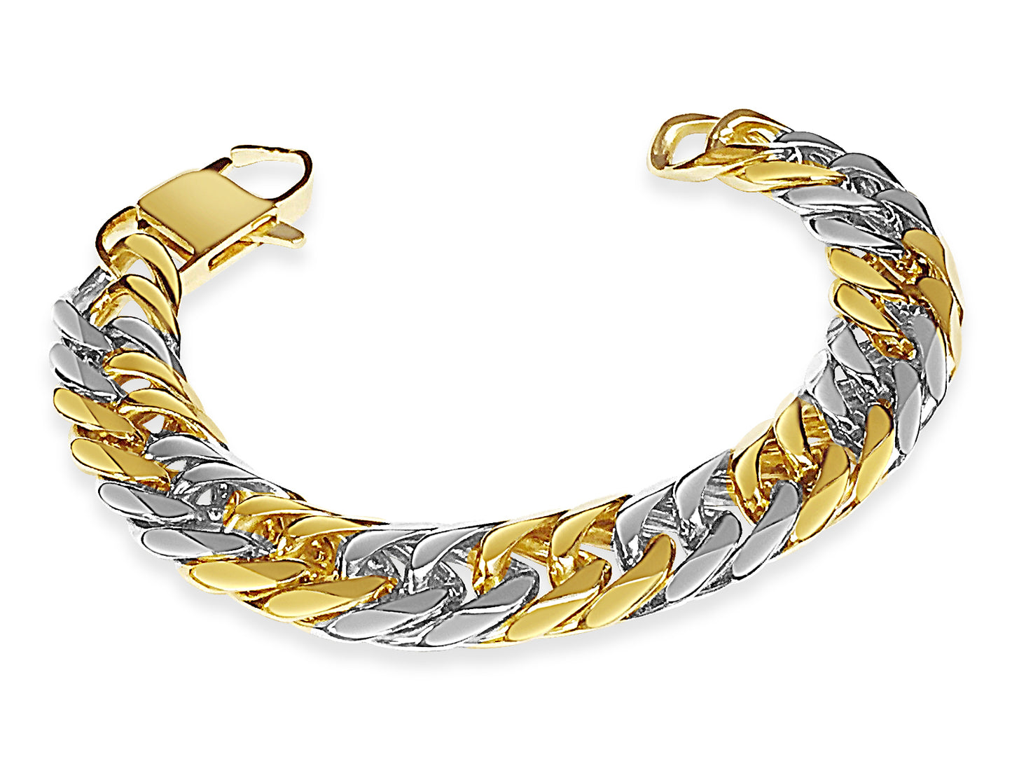 Handmade Solid Gold Curb Bracelet , 16mm
