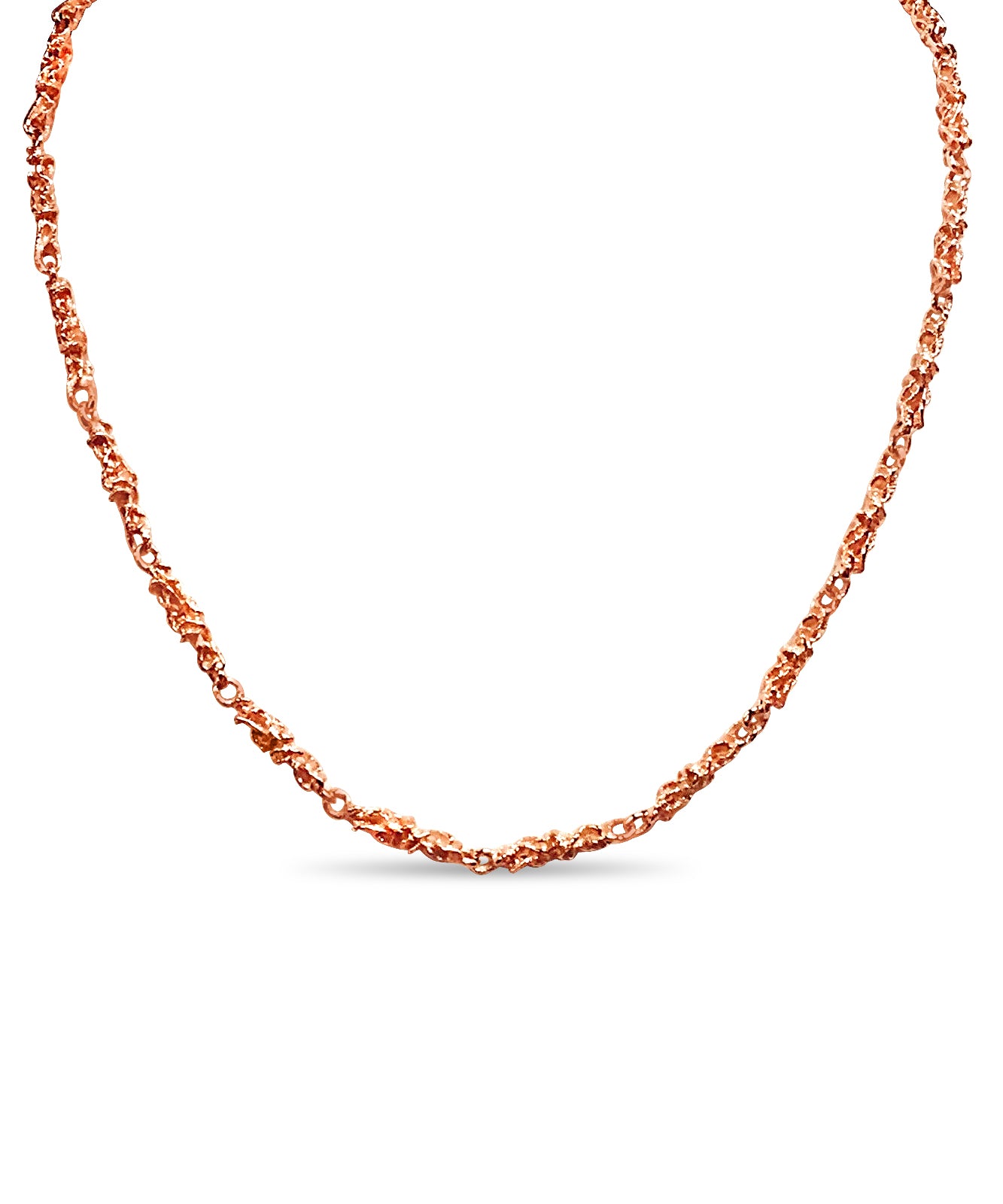 Handmade Solid Gold Nugget Necklace , 5mm