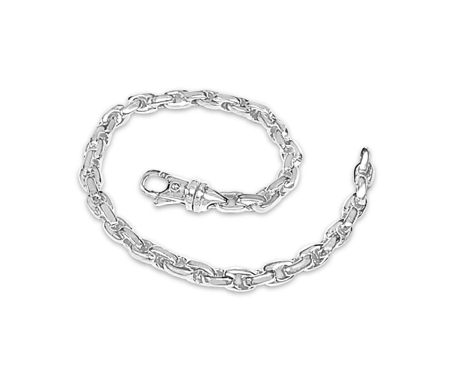 Handmade Solid Gold Fancy Rolo Bracelet , 5mm