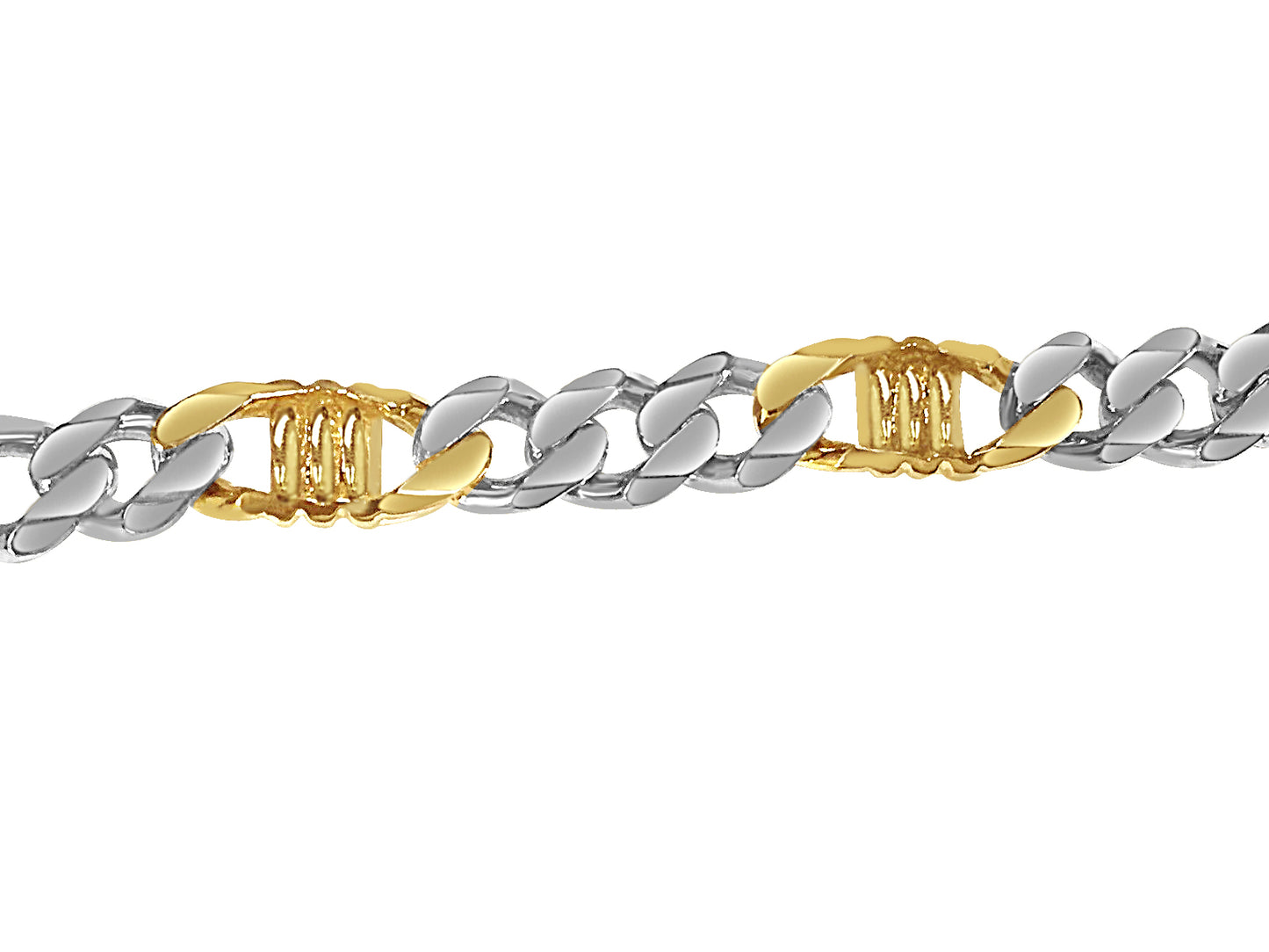 Handmade Solid Gold Curb & Bar Bracelet , 11mm