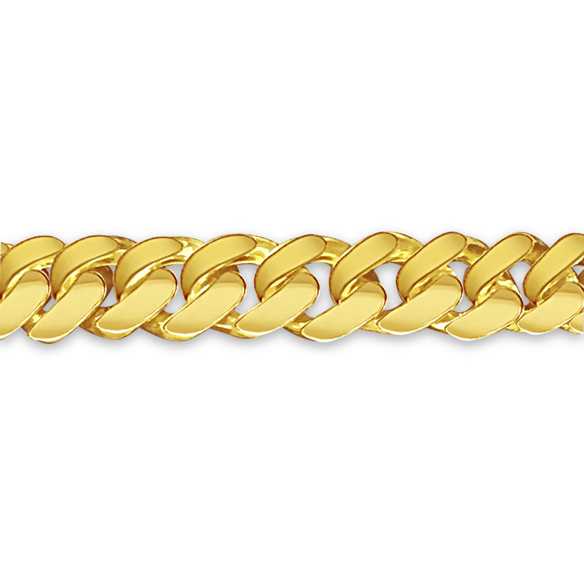 Handmade Solid Gold Curb Bracelet , 7mm