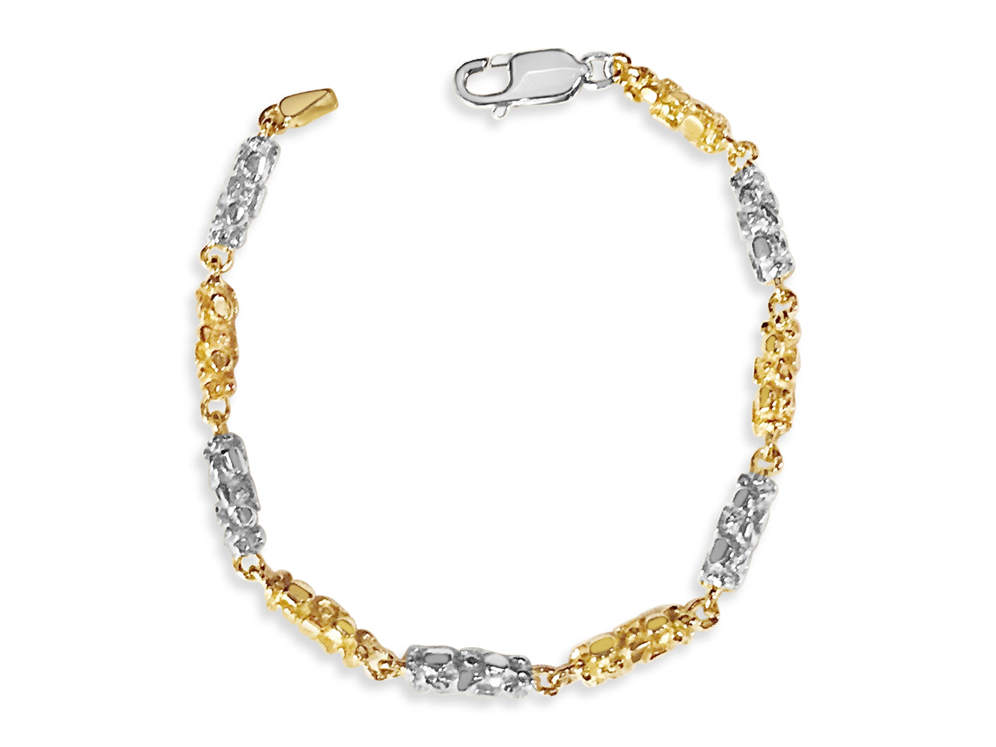 Handmade Solid Gold Nugget Bracelet , 5mm