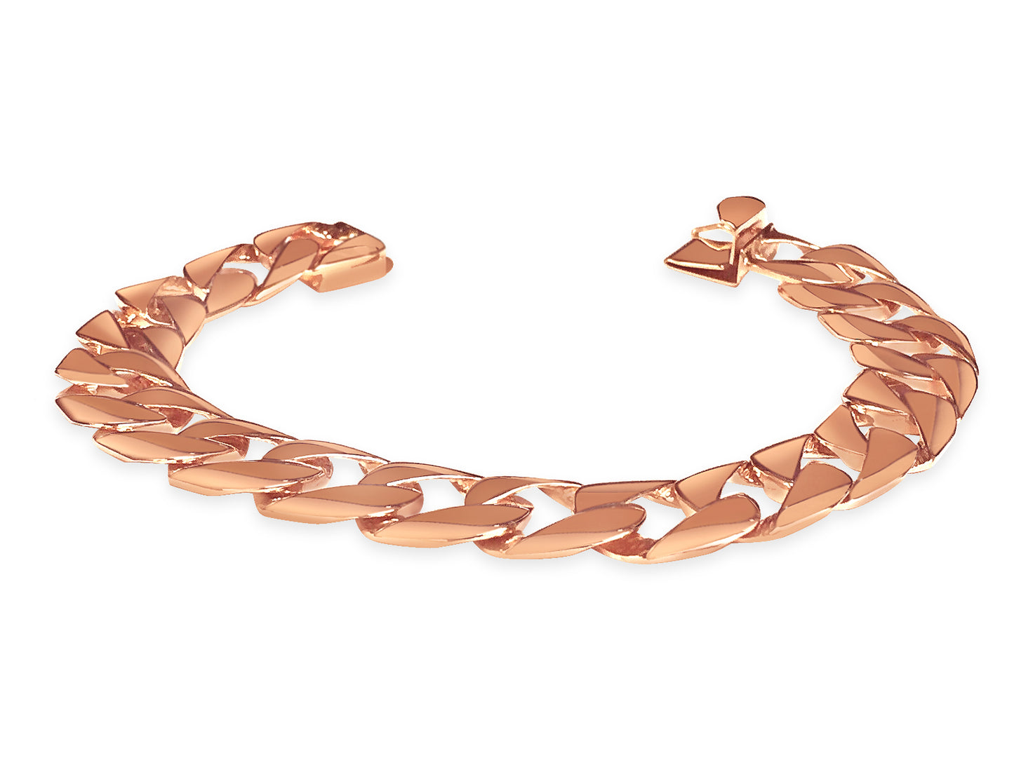 Handmade Solid Gold Curb Bracelet , 13mm