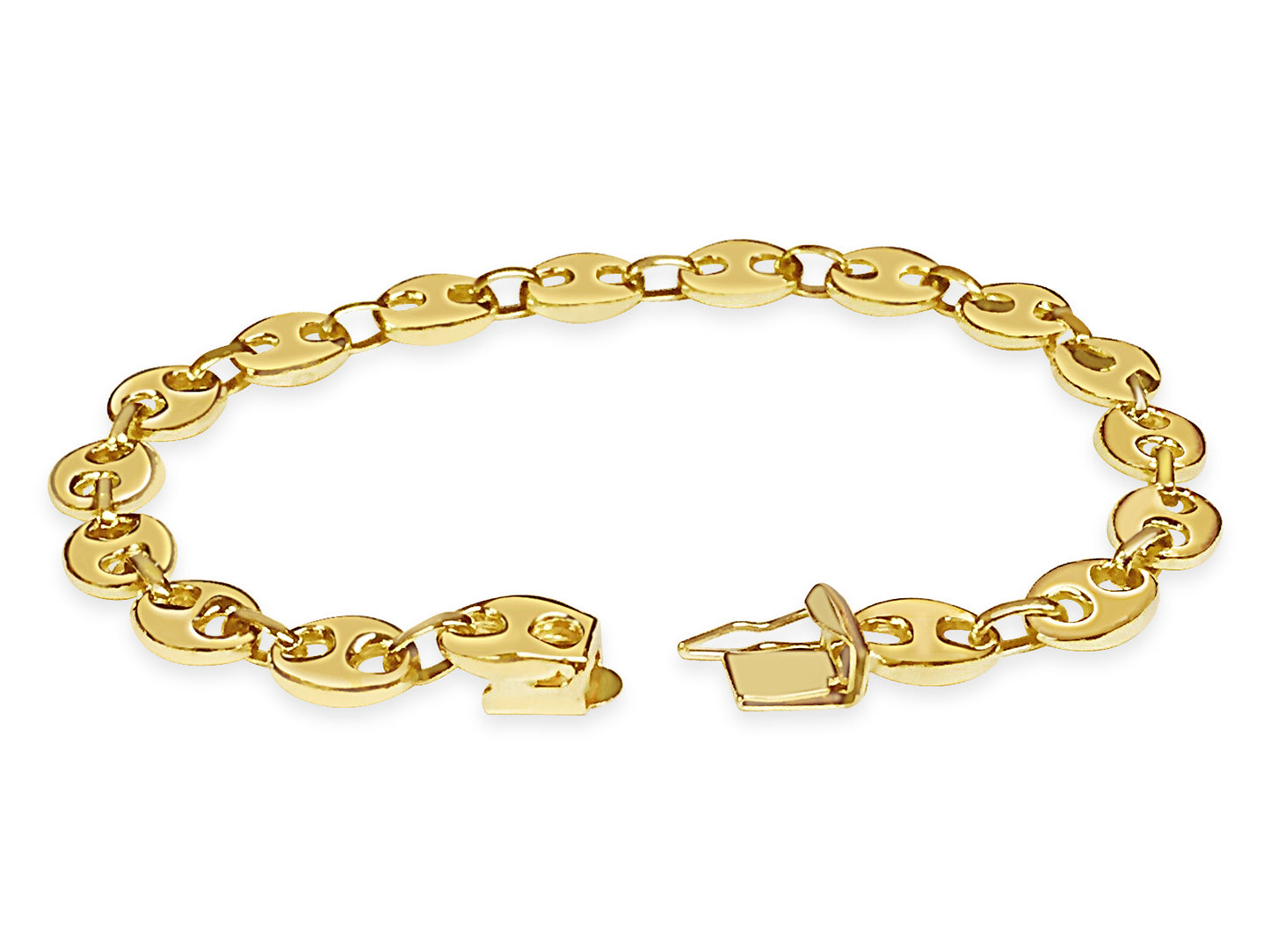 Handmade Solid Gold Mariner Bracelet , 7mm