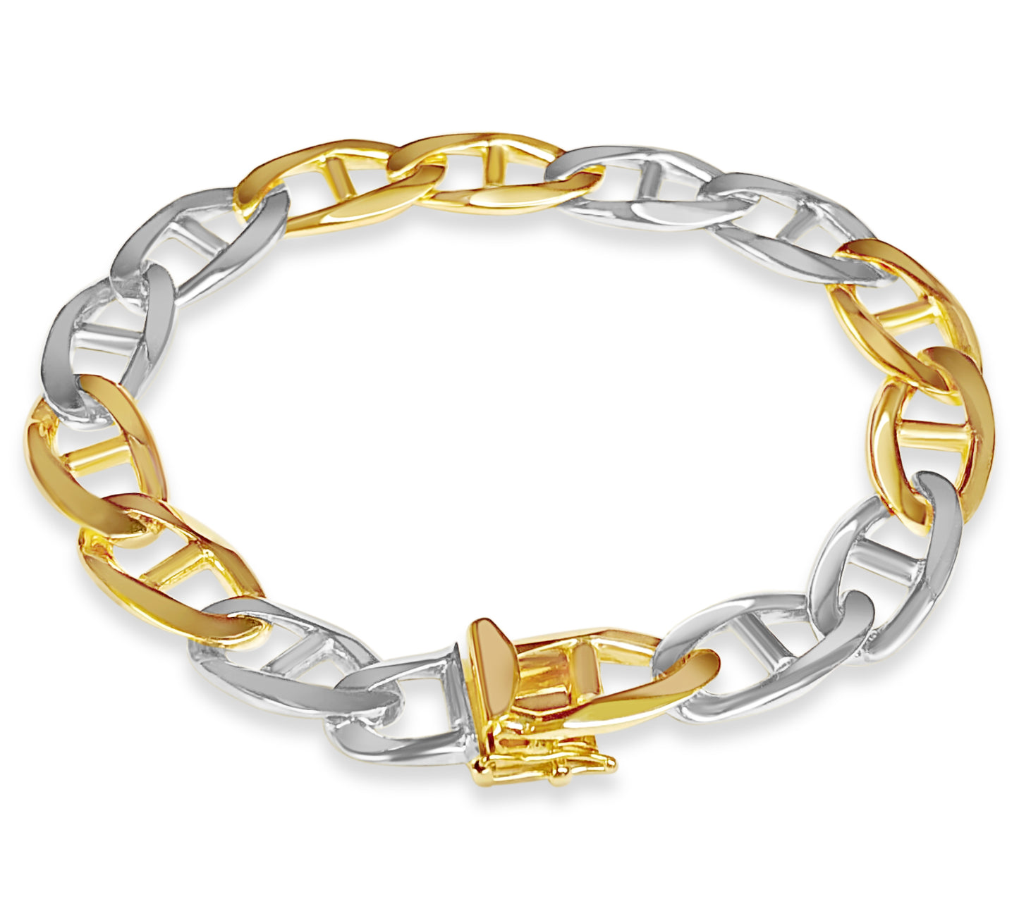 Handmade Solid Gold Mariner Bracelet , 11mm
