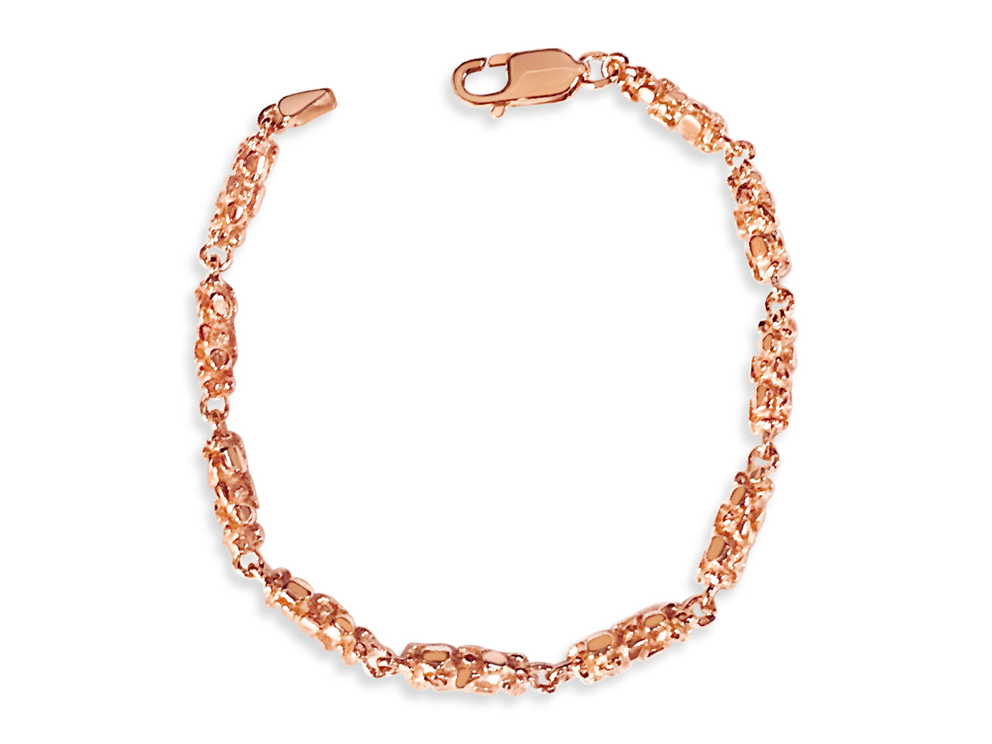 Handmade Solid Gold Nugget Bracelet , 5mm