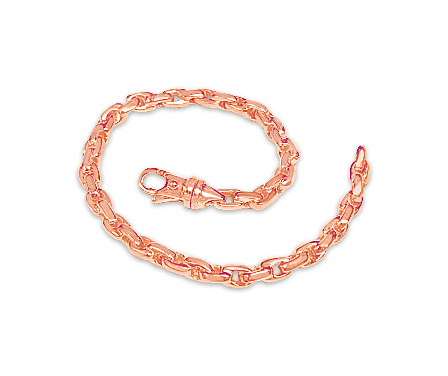 Handmade Solid Gold Fancy Rolo Bracelet , 5mm