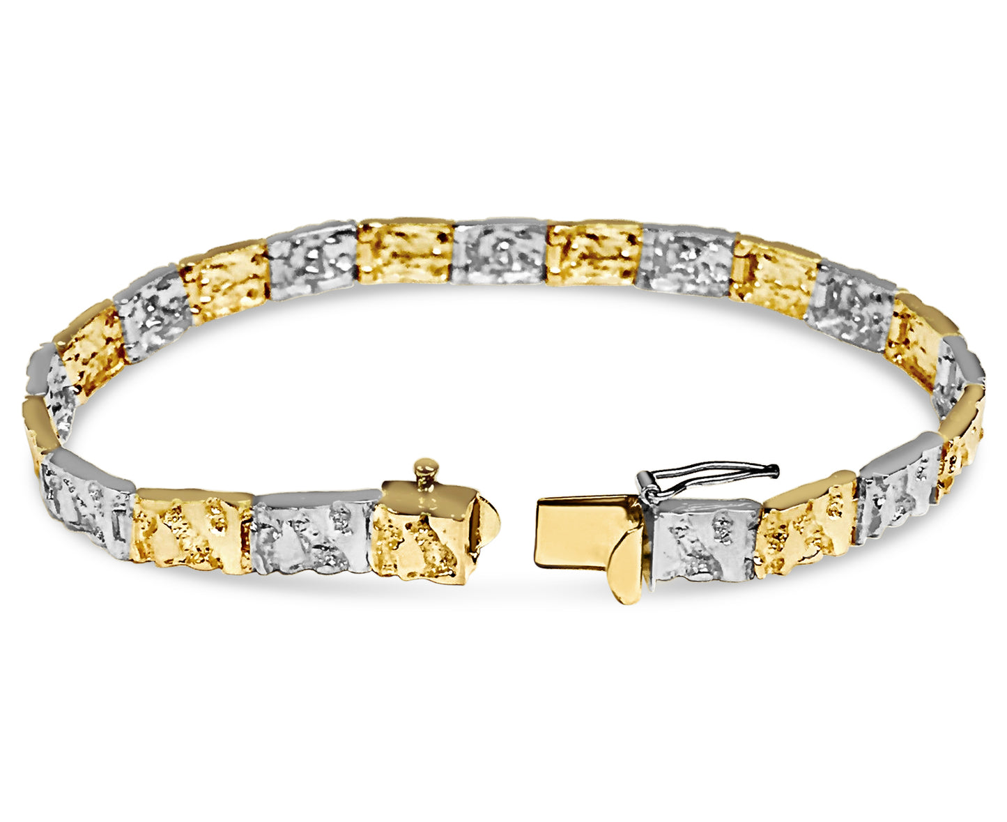 Handmade Solid Gold Nugget Bracelet , 6mm