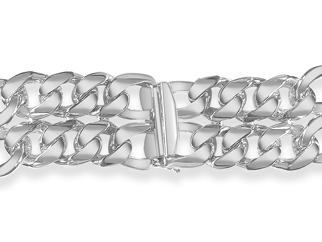 Handmade Solid Gold ID Figaro Bracelet , 23mm
