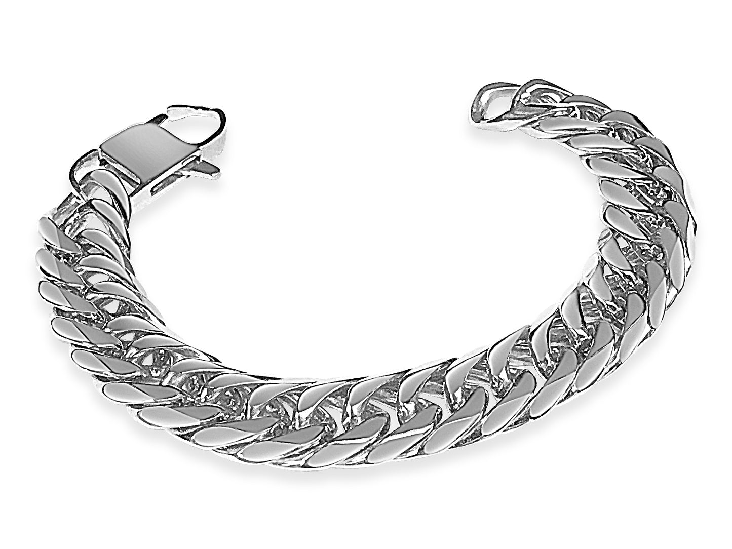 Handmade Solid Gold Curb Bracelet , 16mm
