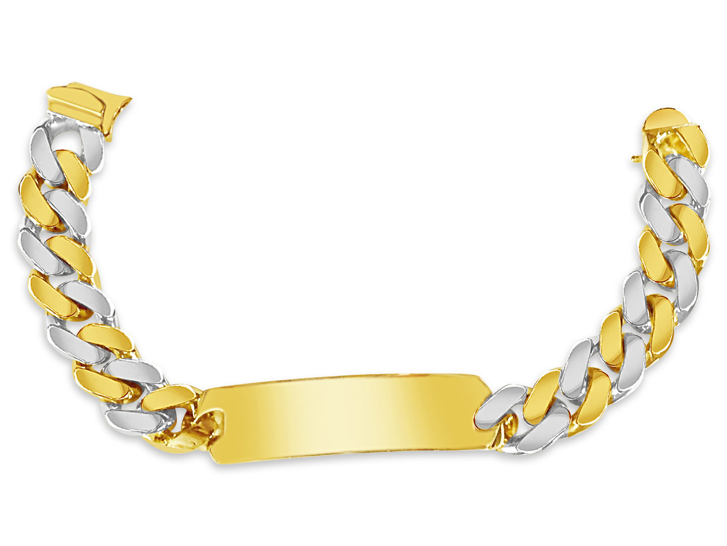 Handmade Solid Gold ID Curb Bracelet , 15mm