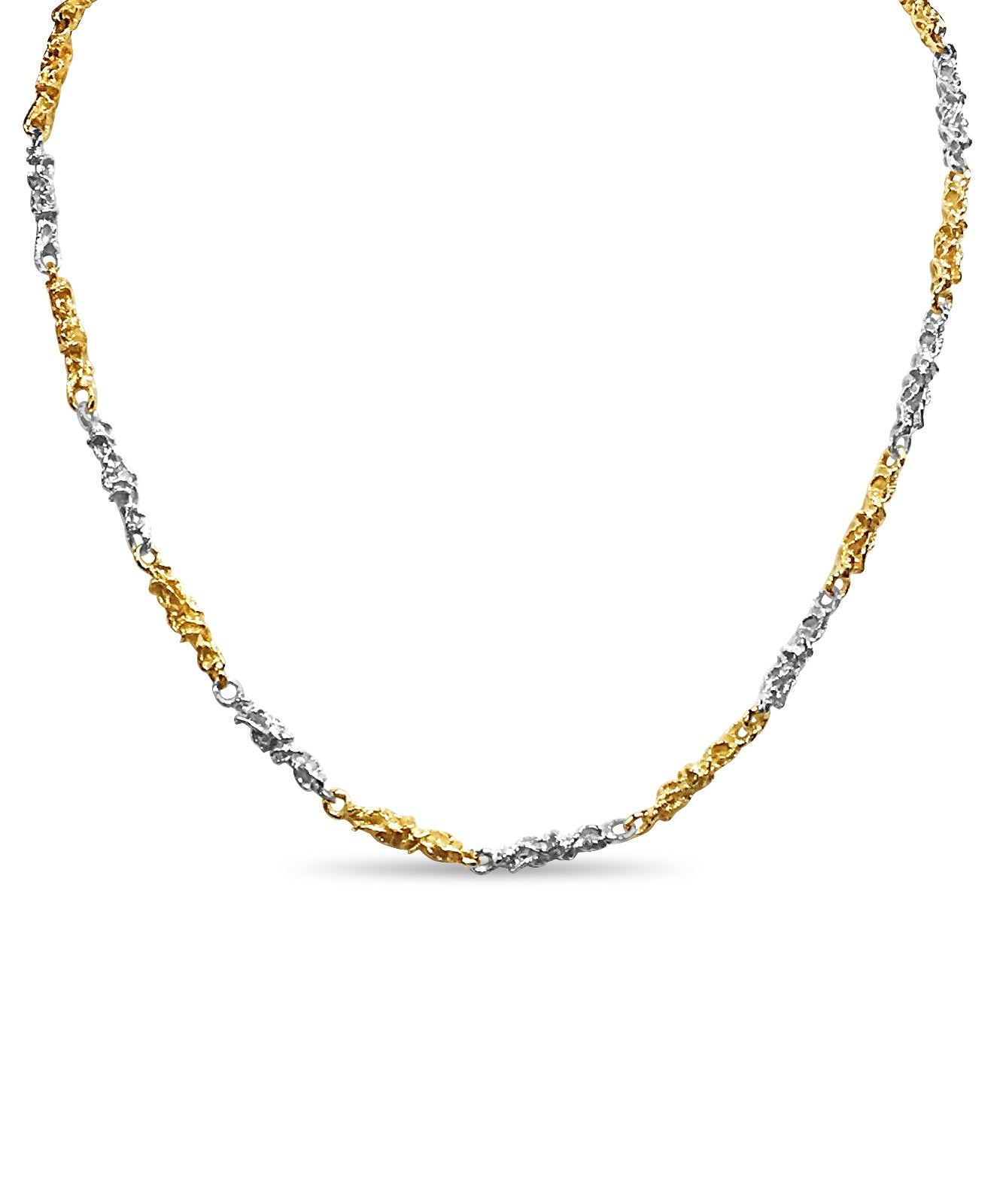 Handmade Solid Gold Nugget Necklace , 5mm