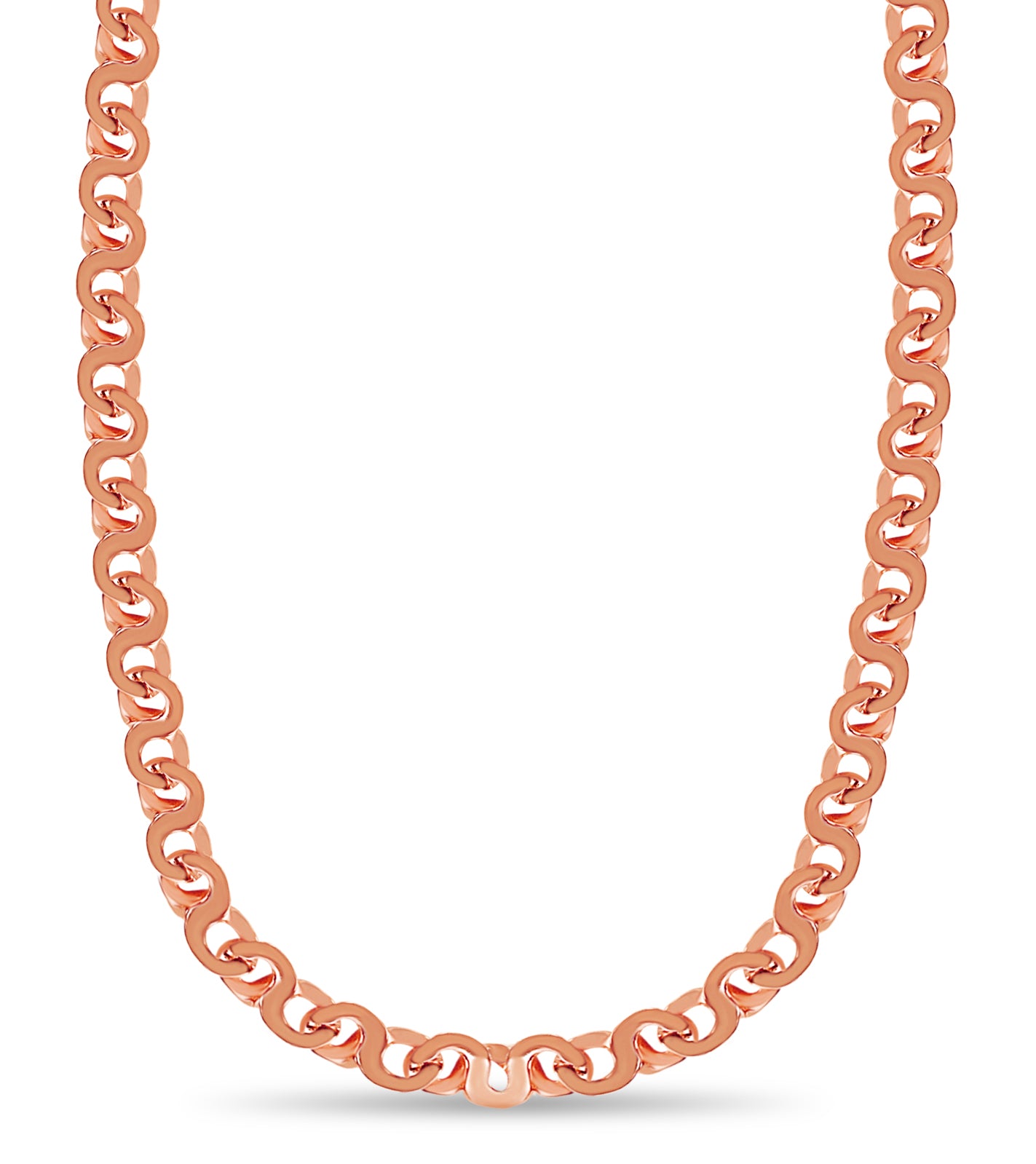 Handmade Solid Gold Flat Necklace , 12mm