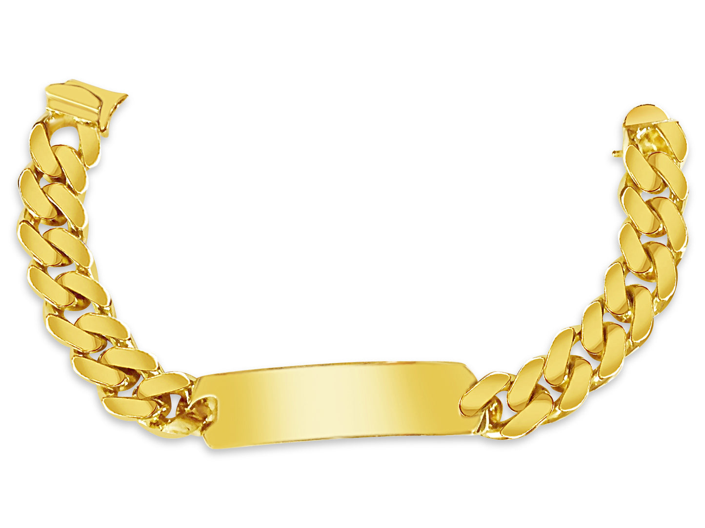 Handmade Solid Gold ID Curb Bracelet , 15mm