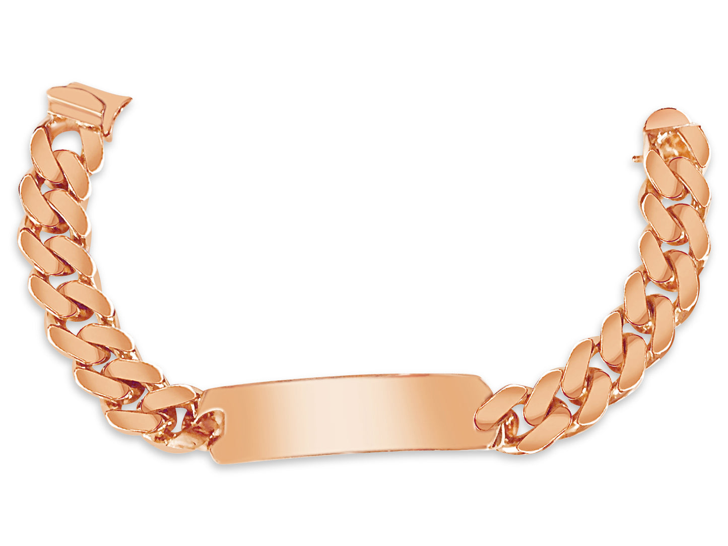 Handmade Solid Gold ID Curb Bracelet , 15mm
