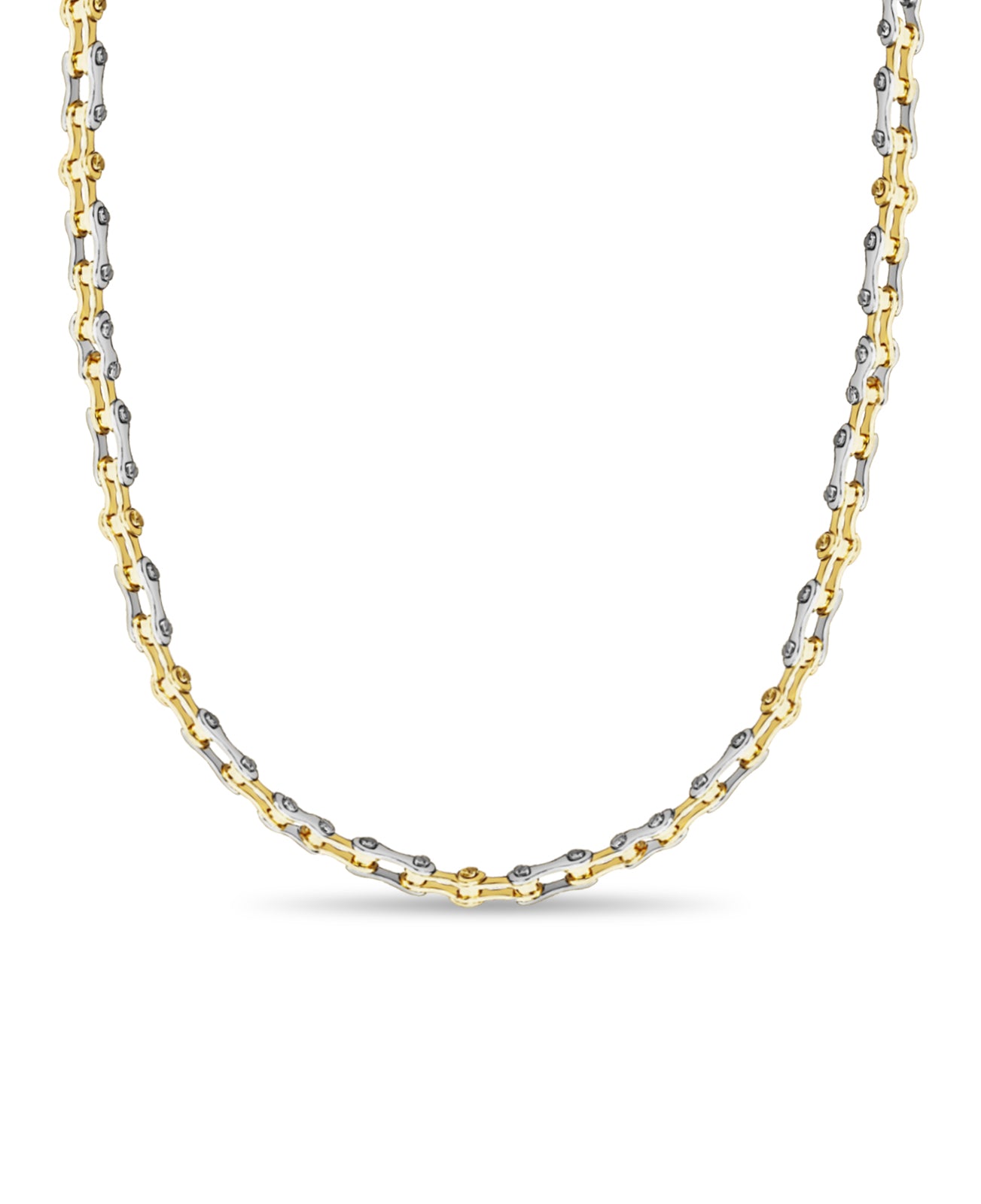 Handmade Solid Gold Motorcycle/Bike Chain Necklace , 12mm