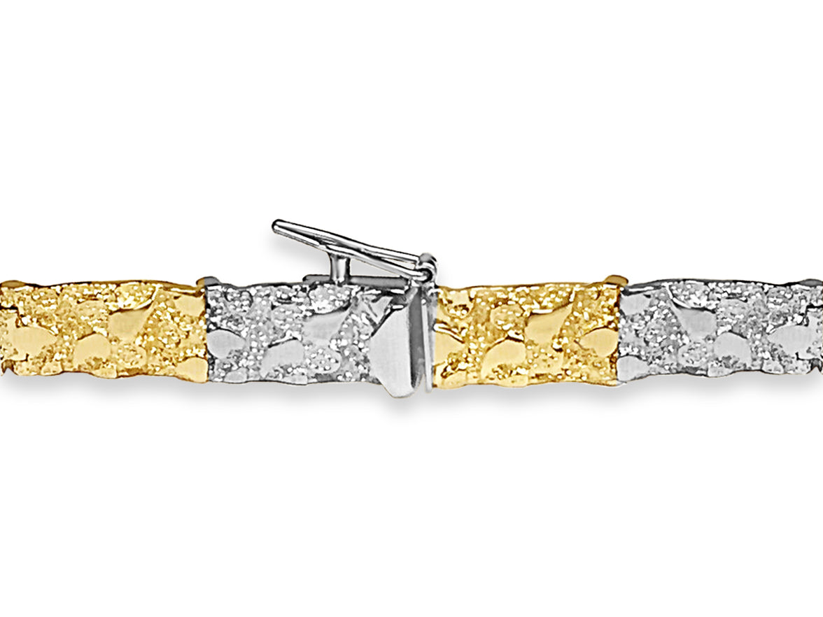 Handmade Solid Gold Nugget Bracelet , 7mm