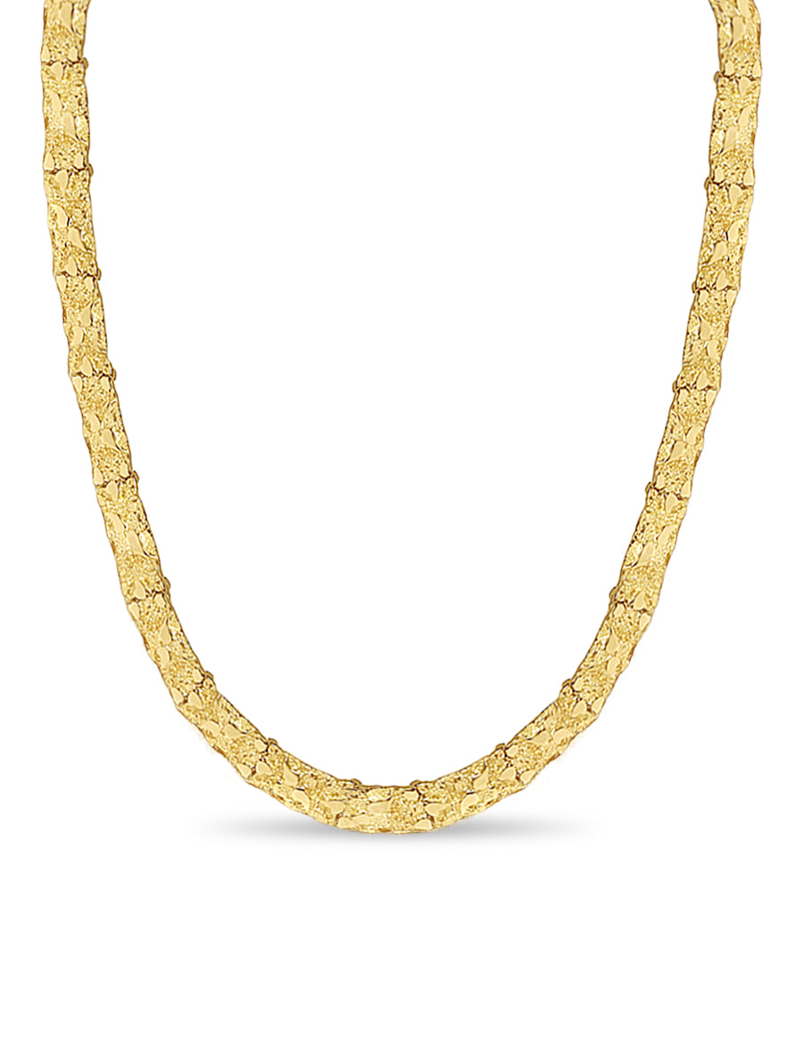 Handmade Solid Gold Nugget Necklace , 7mm