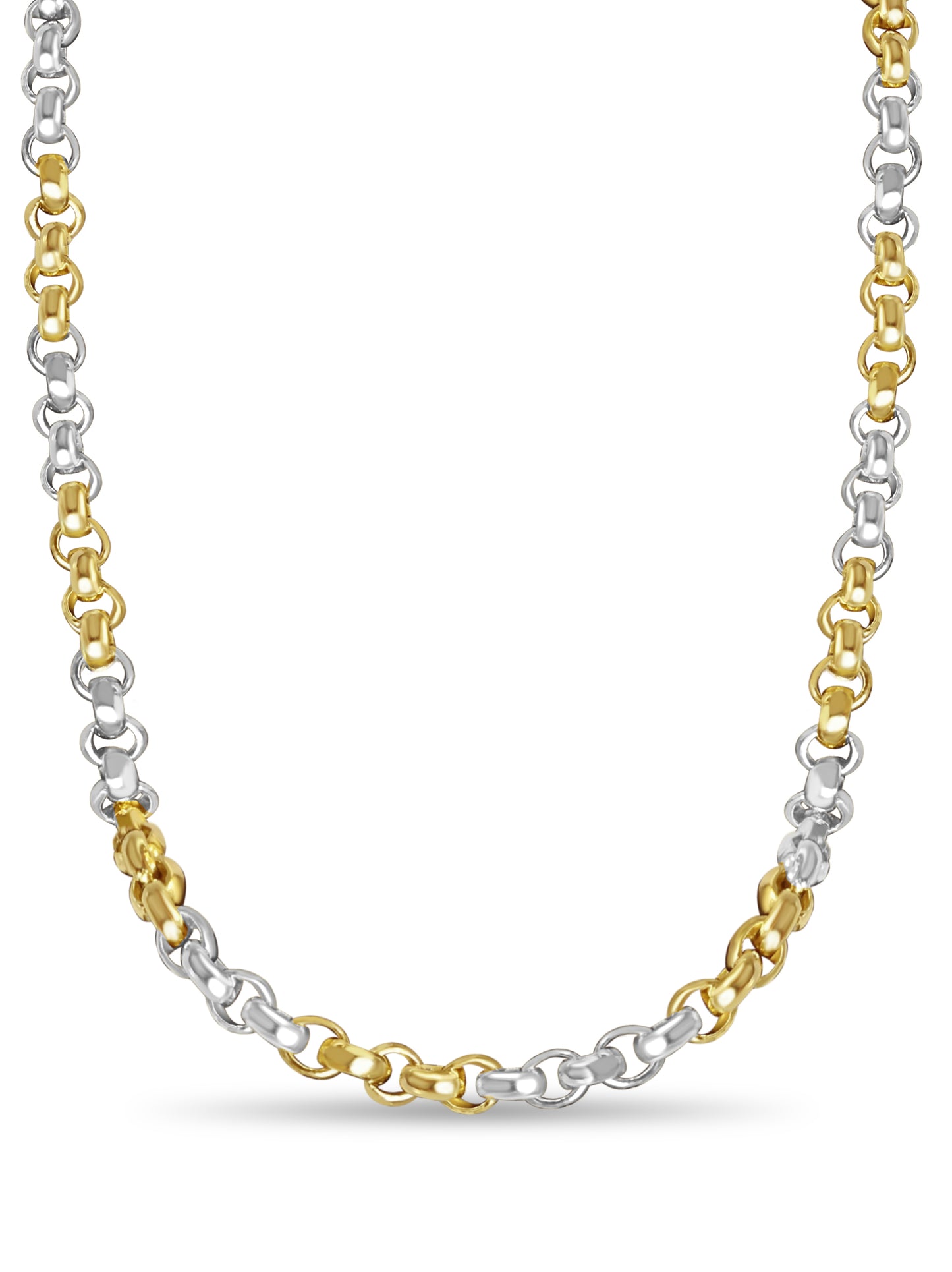 Handmade Solid Gold Fancy Rolo Necklace , 7mm