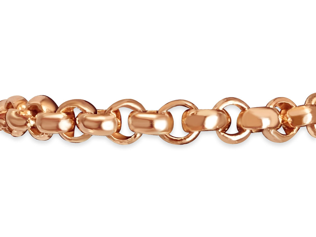 Handmade Solid Gold Fancy Rolo Bracelet , 7mm
