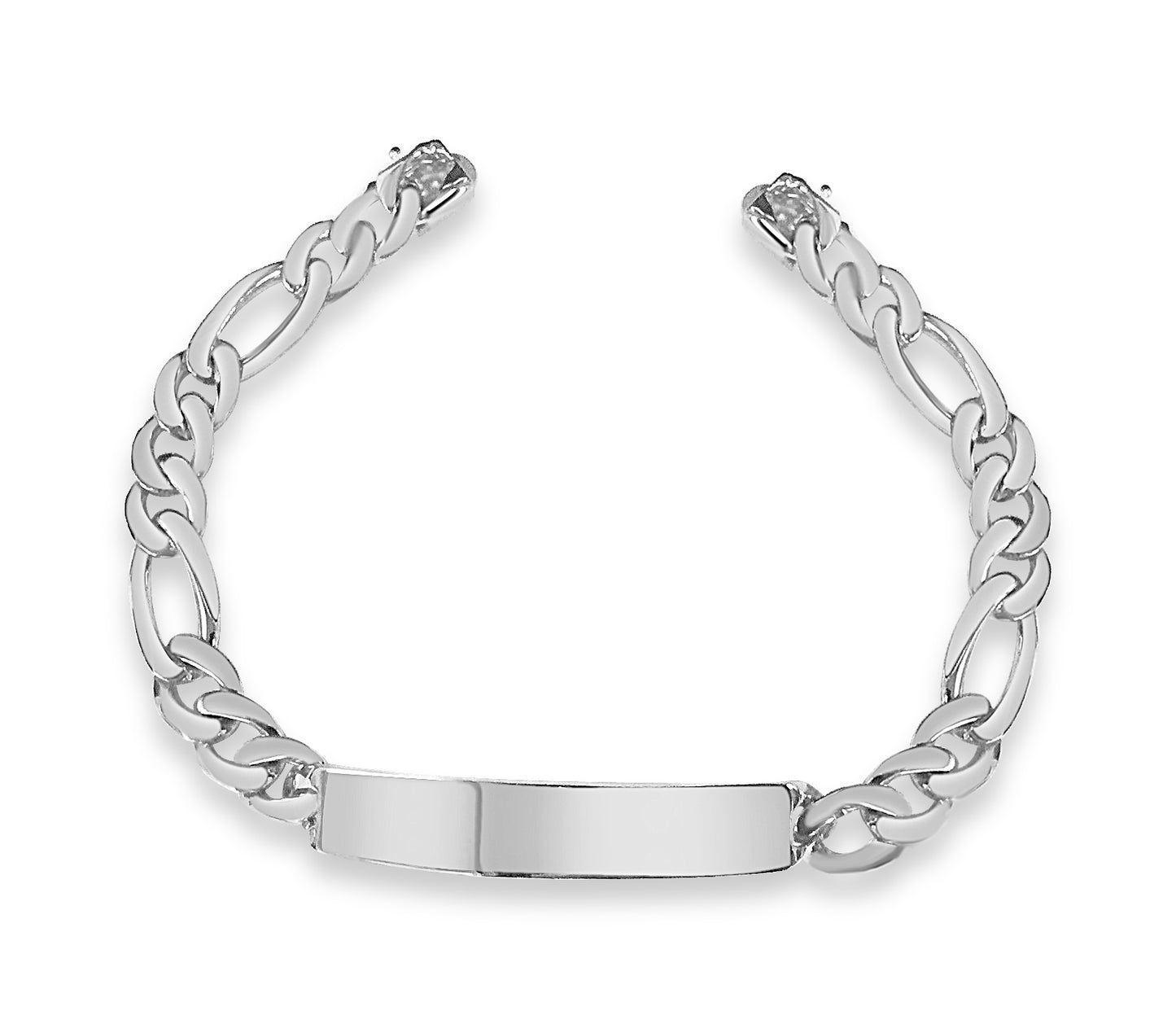 Handmade Solid Gold ID Figaro Bracelet , 9mm