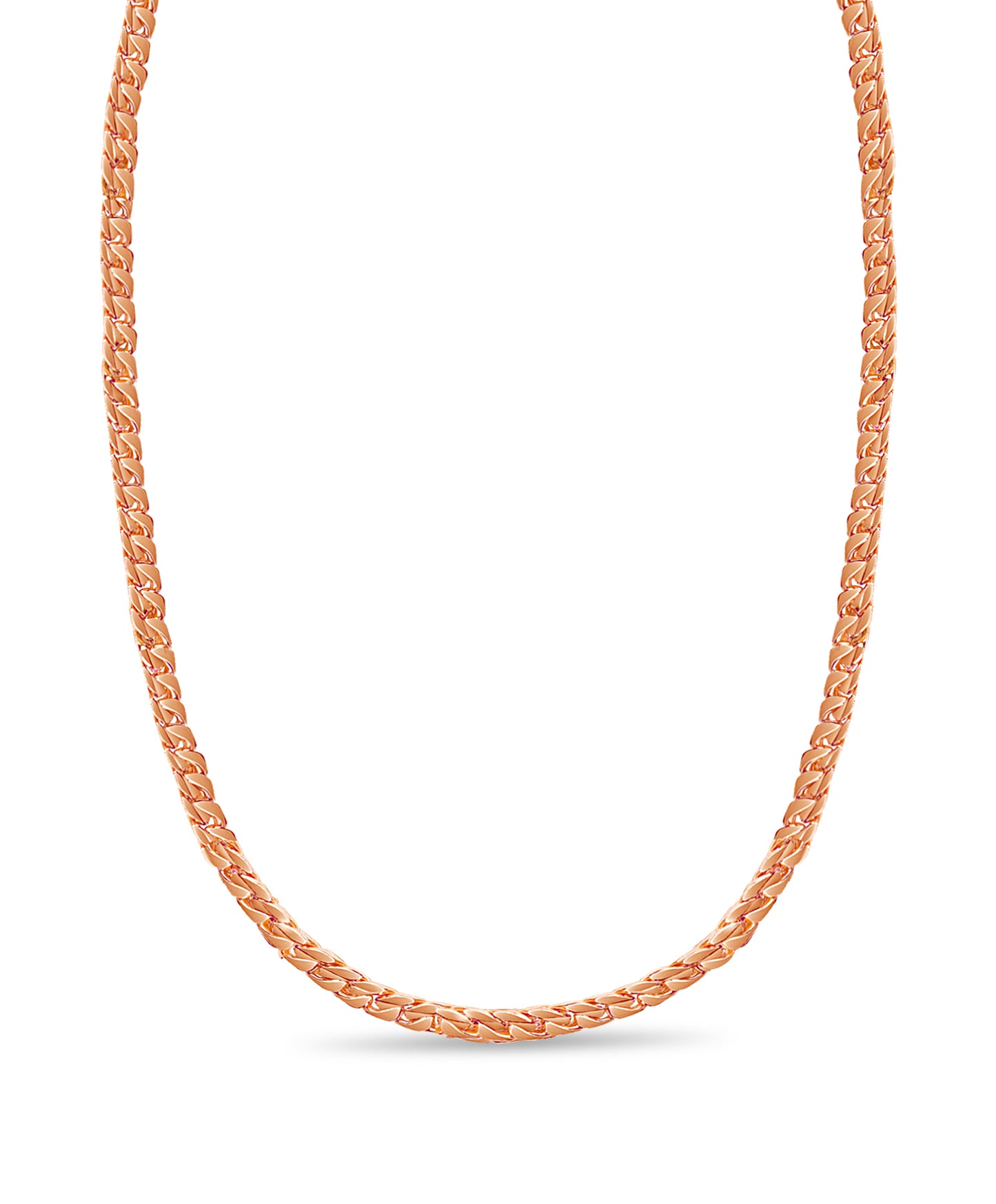 Handmade Solid Gold Curb Necklace , 9mm