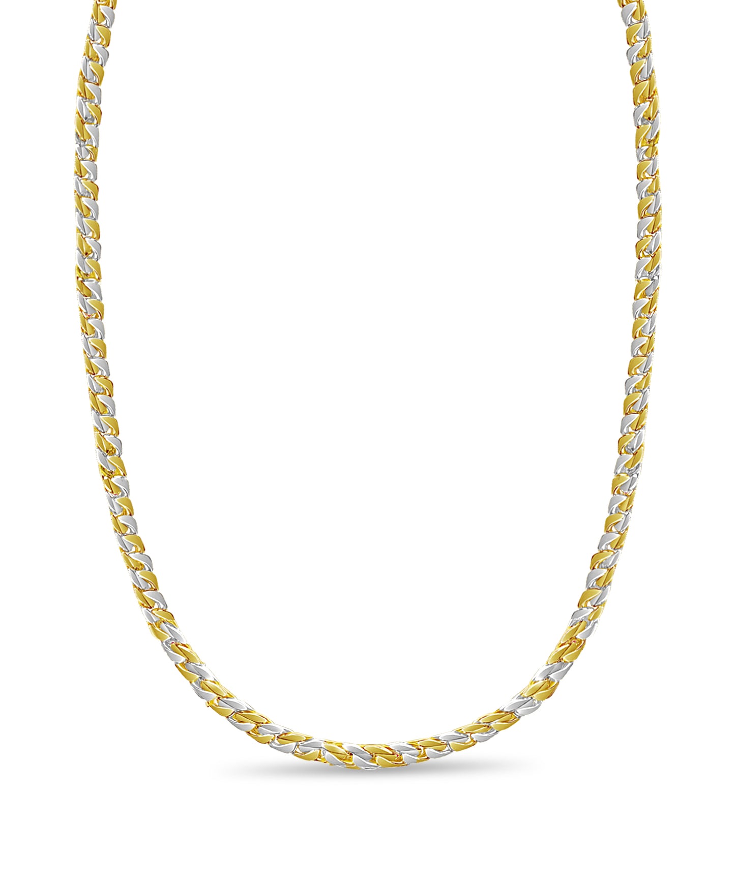 Handmade Solid Gold Curb Necklace , 9mm