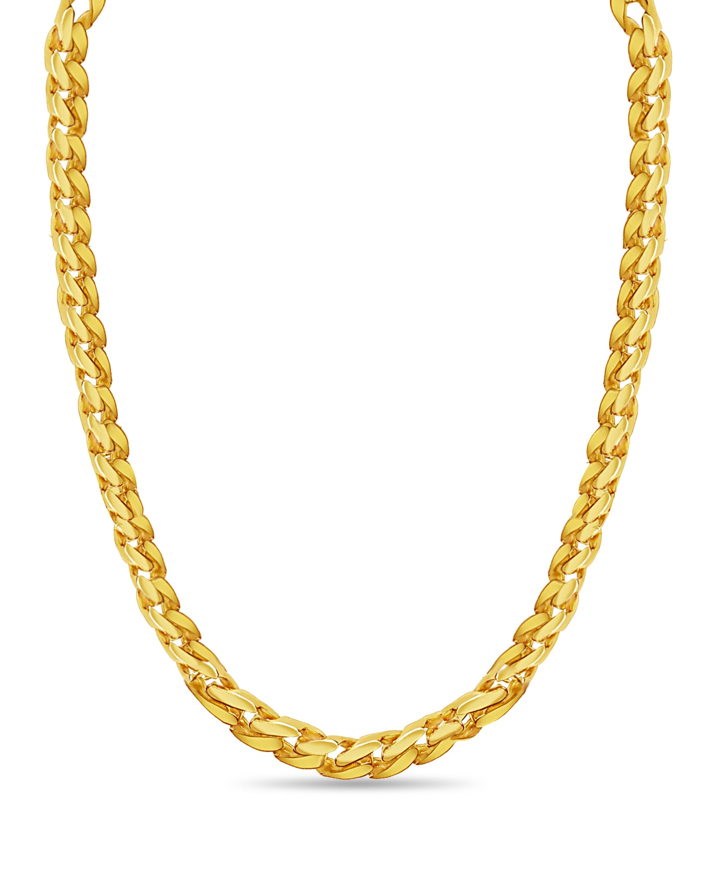 Handmade Solid Gold Curb Necklace , 16mm