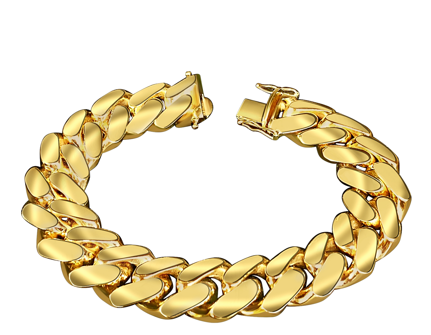 Handmade Solid Gold Miami Cuban Bracelet , 18mm
