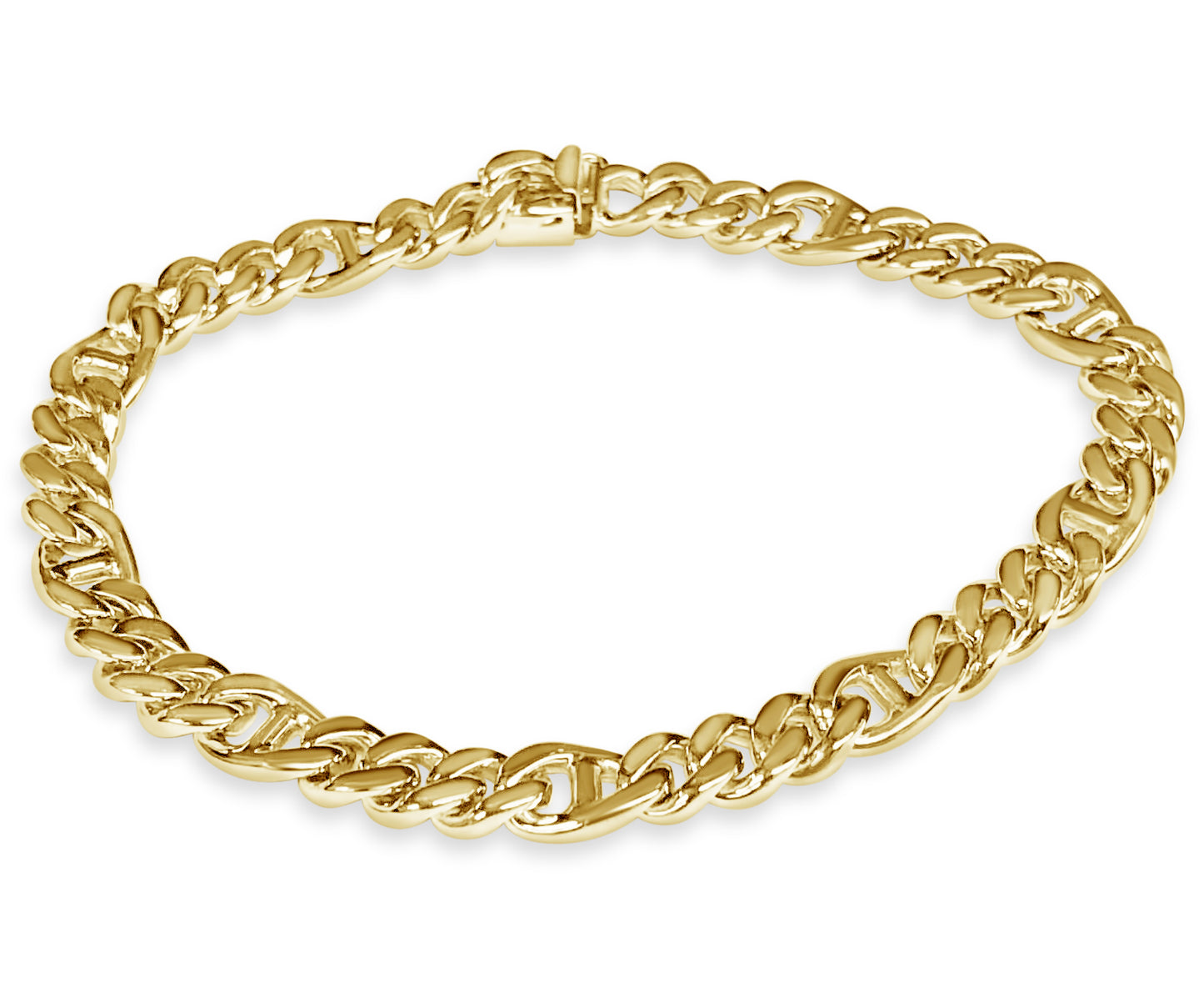 Handmade Solid Gold Mariner Bracelet , 7mm