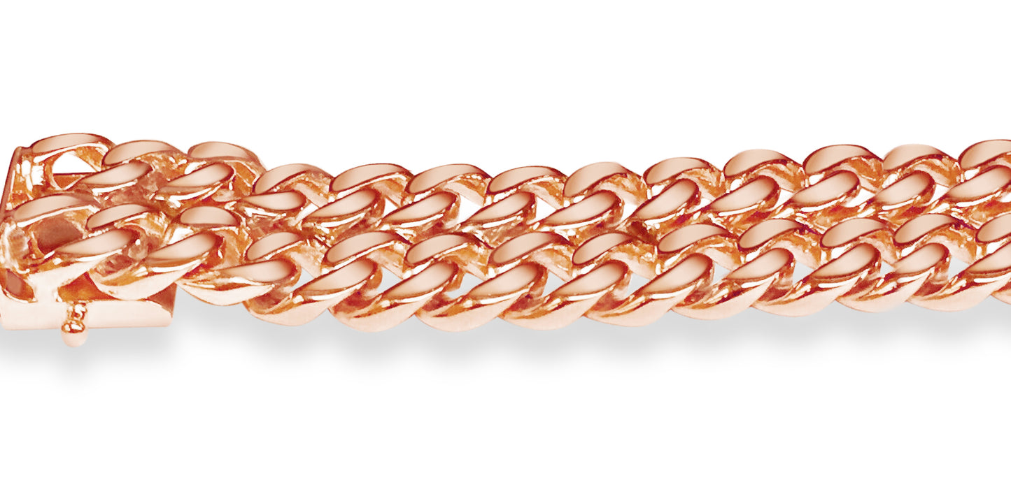 Handmade Solid Gold ID Curb Bracelet , 16mm