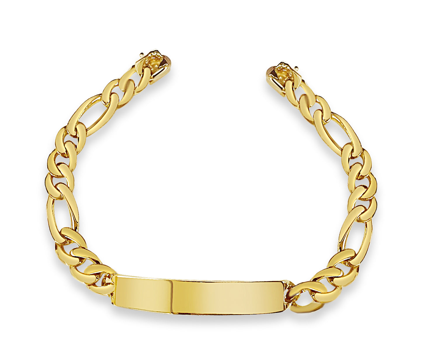 Handmade Solid Gold ID Figaro Bracelet , 9mm
