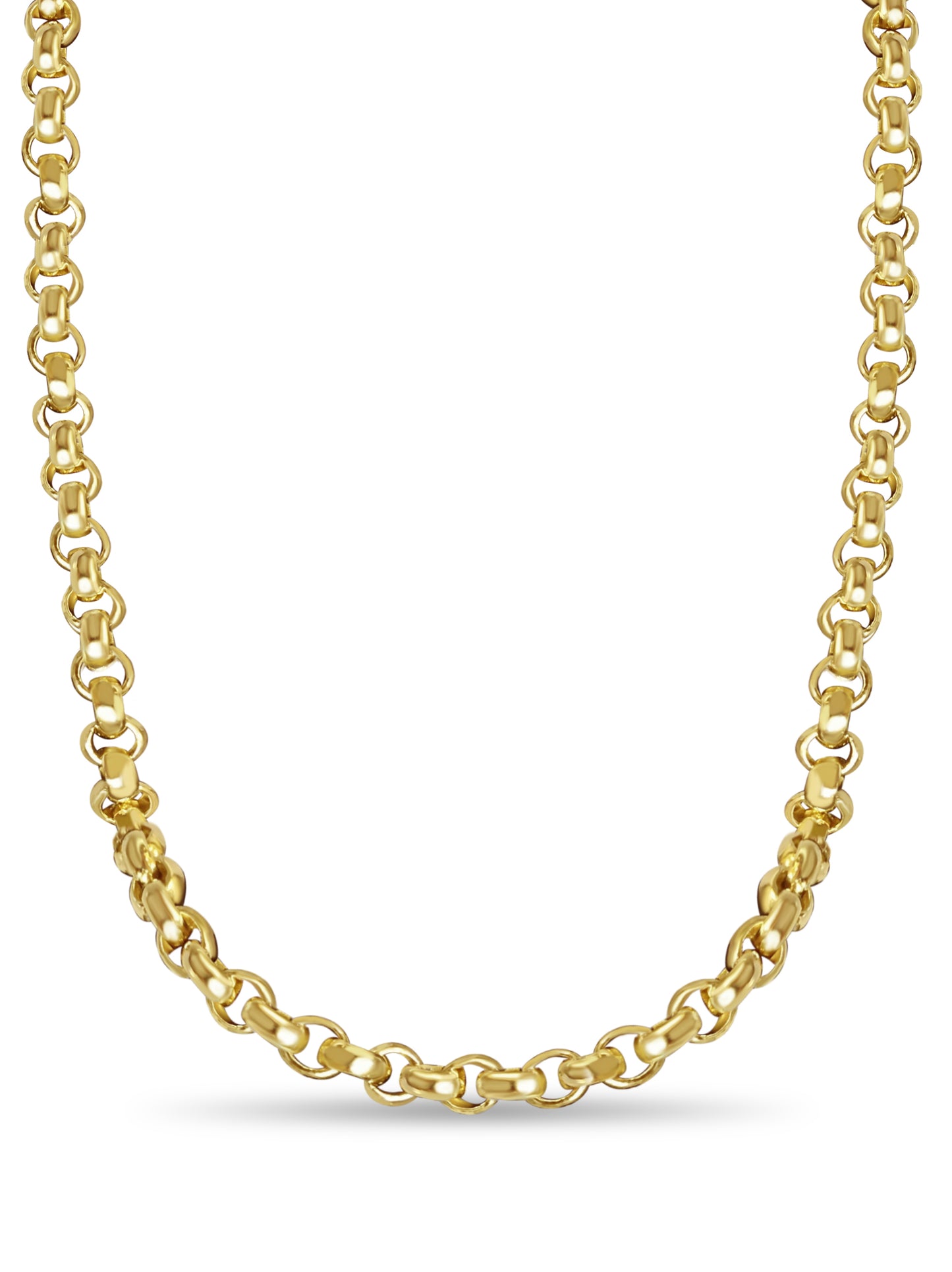 Handmade Solid Gold Fancy Rolo Necklace , 7mm