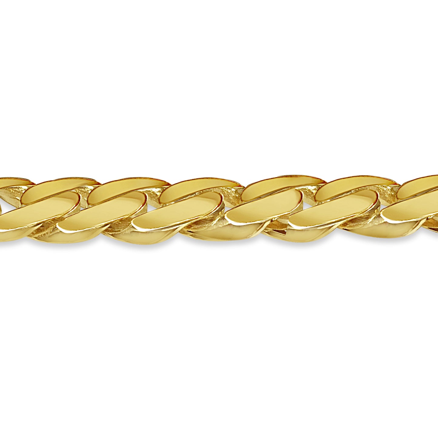 Handmade Solid Gold Curb Necklace , 14mm