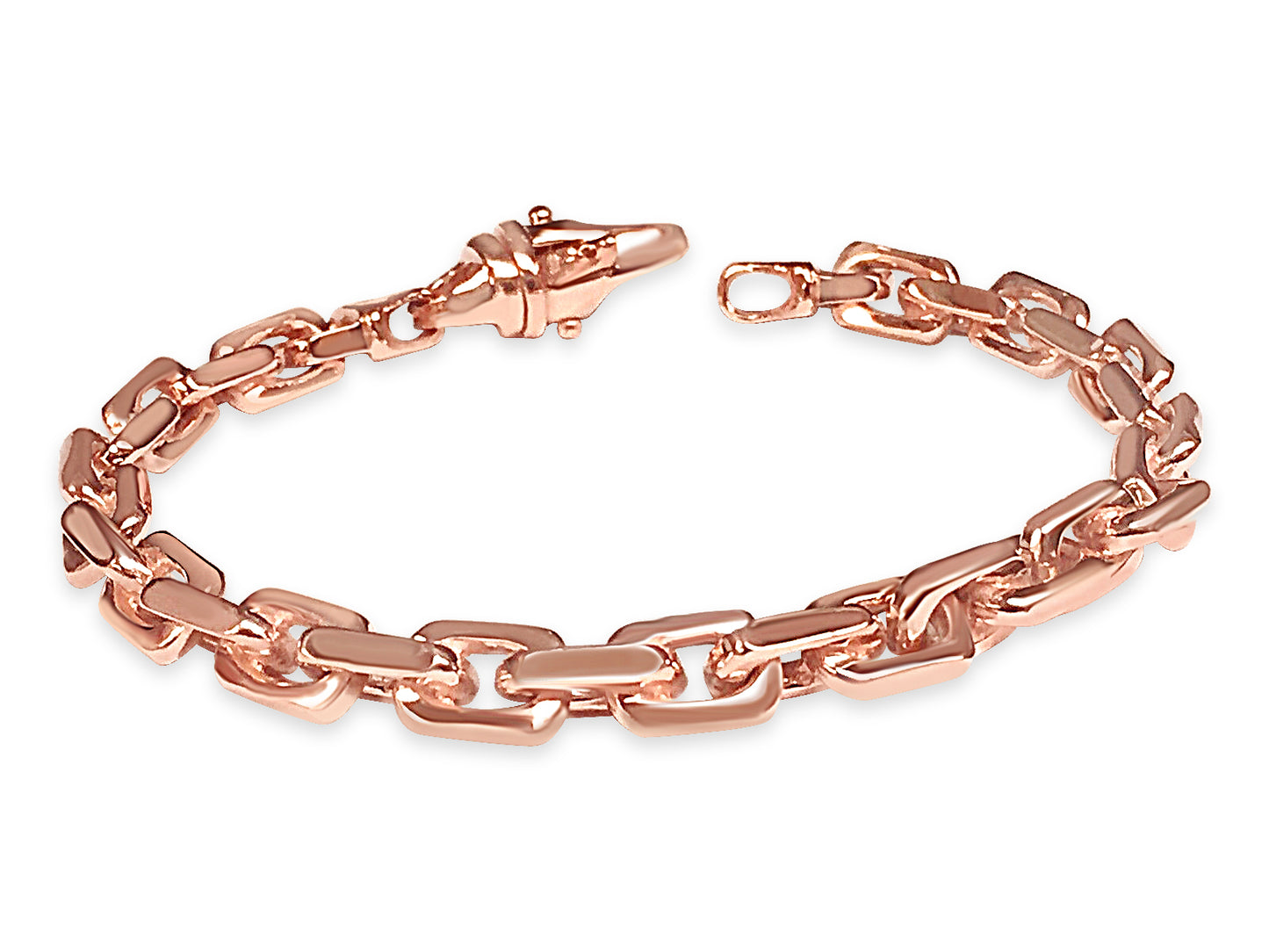 Handmade Solid Gold Fancy Rolo Bracelet , 7mm