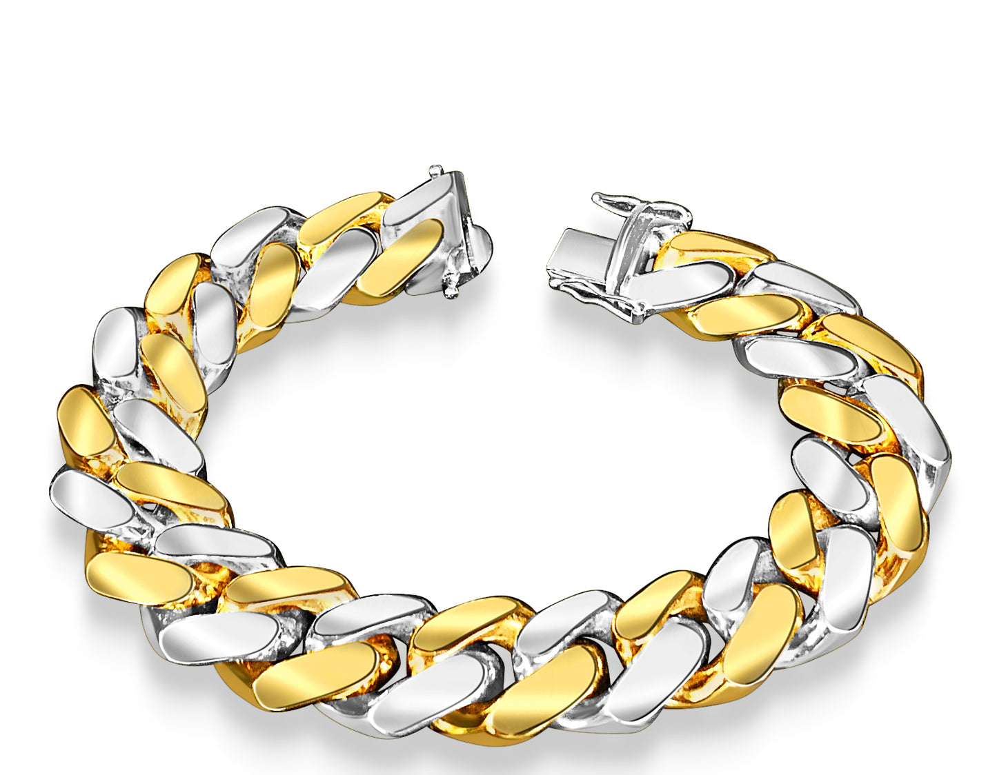 Handmade Solid Gold Miami Cuban Bracelet , 18mm
