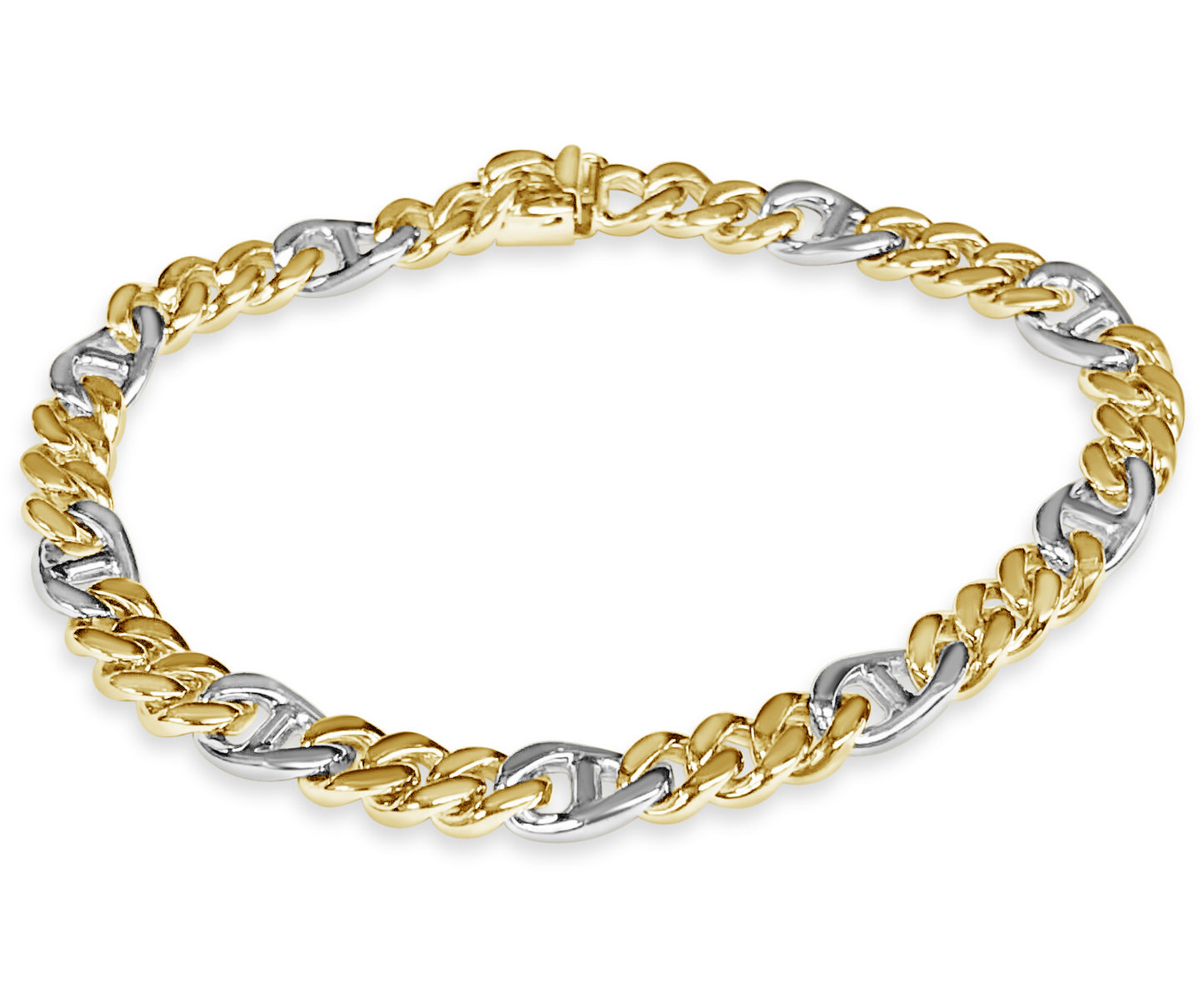 Handmade Solid Gold Mariner Bracelet , 7mm