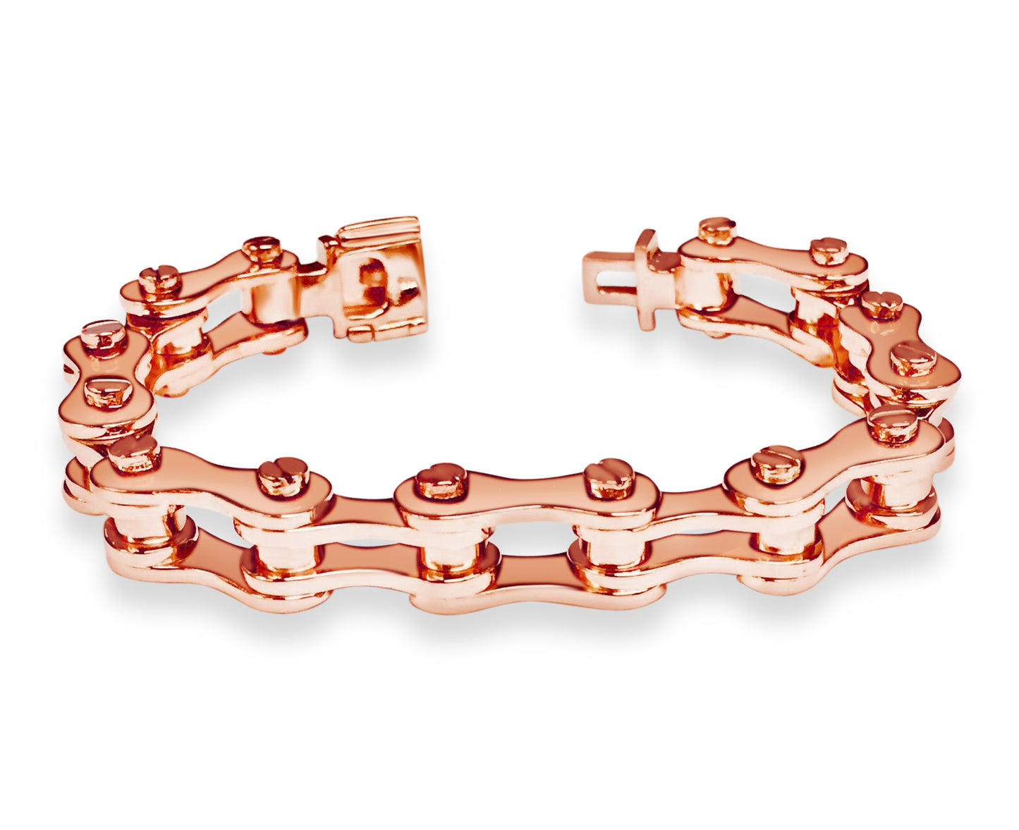 Handmade Solid Gold Motorcycle/Bike Chain Bracelet , 12mm