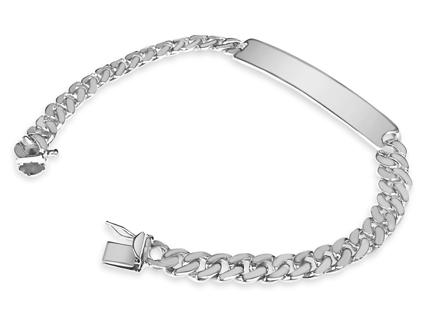 Handmade Solid Gold ID Curb Bracelet , 8mm