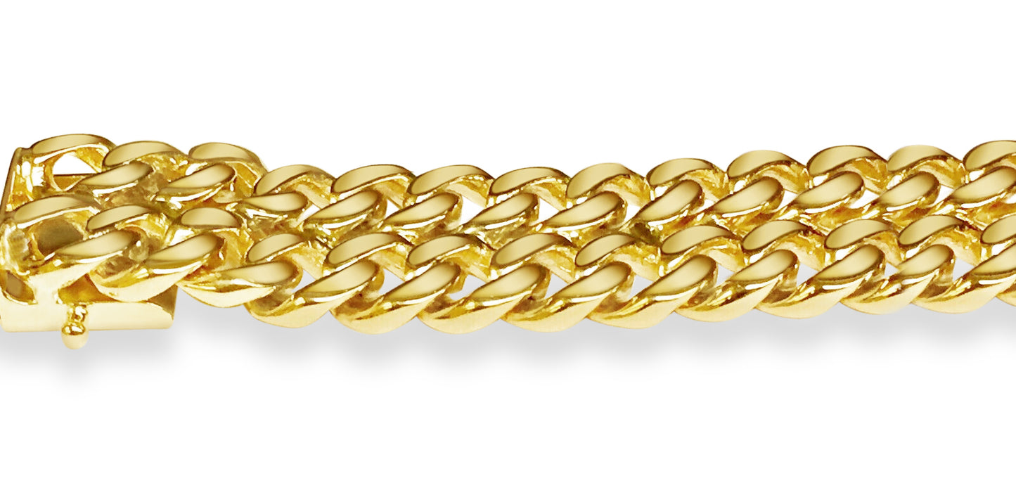 Handmade Solid Gold ID Curb Bracelet , 16mm