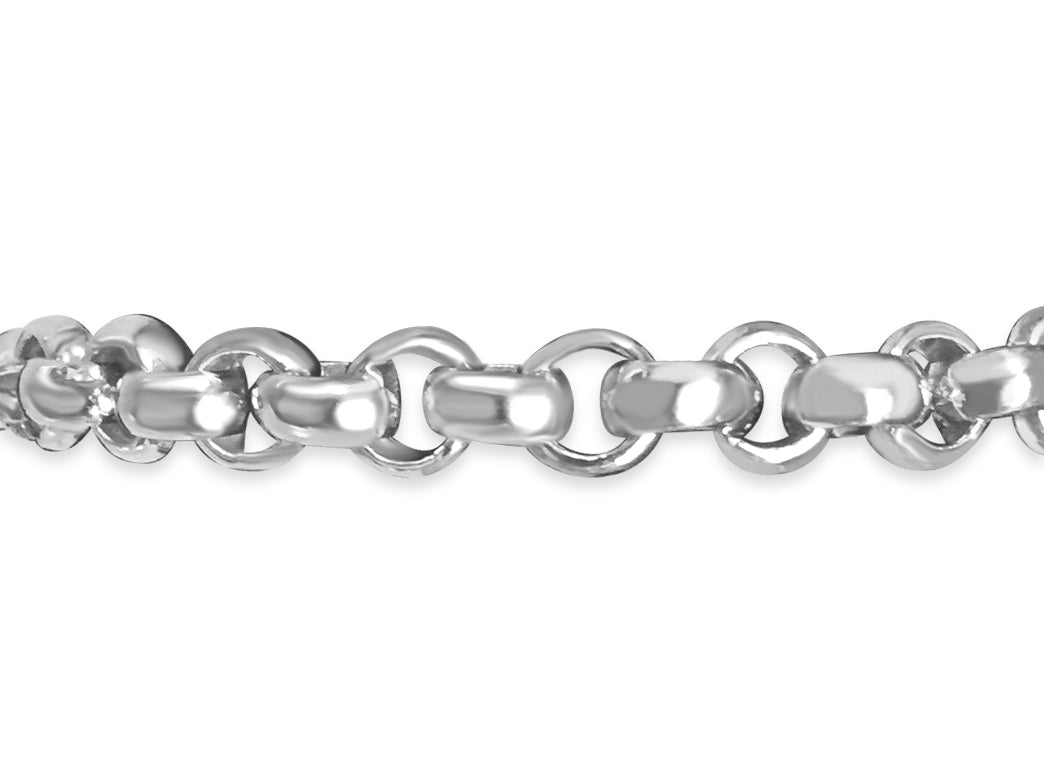 Handmade Solid Gold Fancy Rolo Bracelet , 7mm
